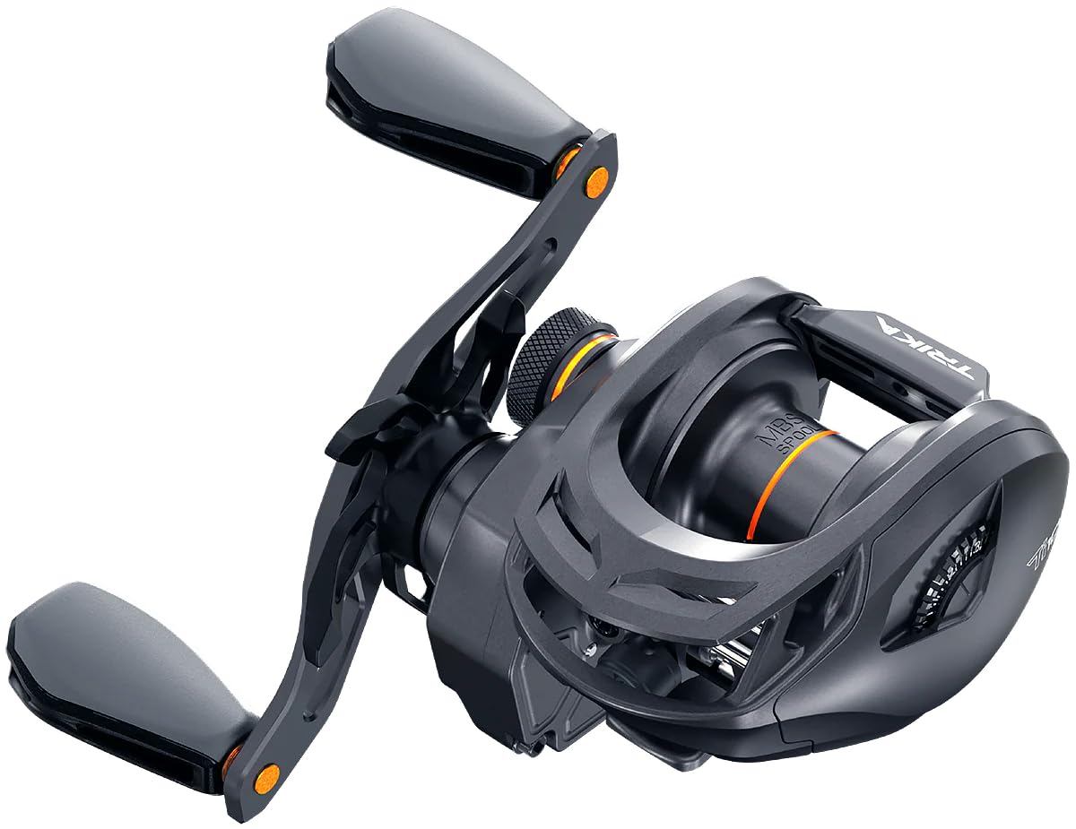 Trika Fishing Reels Baitcasting Cast Control With 6061 Billet Aluminum Frame  Lightweight  Ceramic Bearings  Longer Casting & More Accurate Casts  For Freshwater & Saltwater Fish