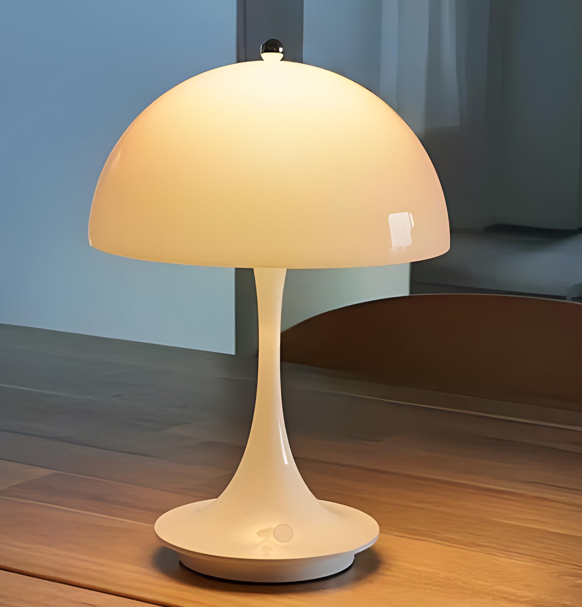 Divekid Cordless Mushroom Table Lamp With Touch Sensor, 3 Color Stepless Dimmable Portable Lights For Bedroom Decor/Restaurant/Outside/Camping (Small,9In High X 6.3 In. Wide)