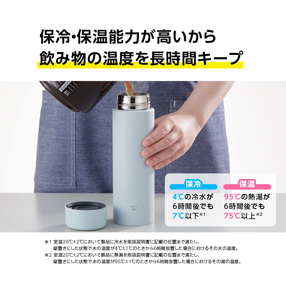 Zojirushi Sm-Ga72-Hm Water Bottle, Screw Stainless Steel Mug, Seamless, 24.3 Fl Oz (720 Ml)