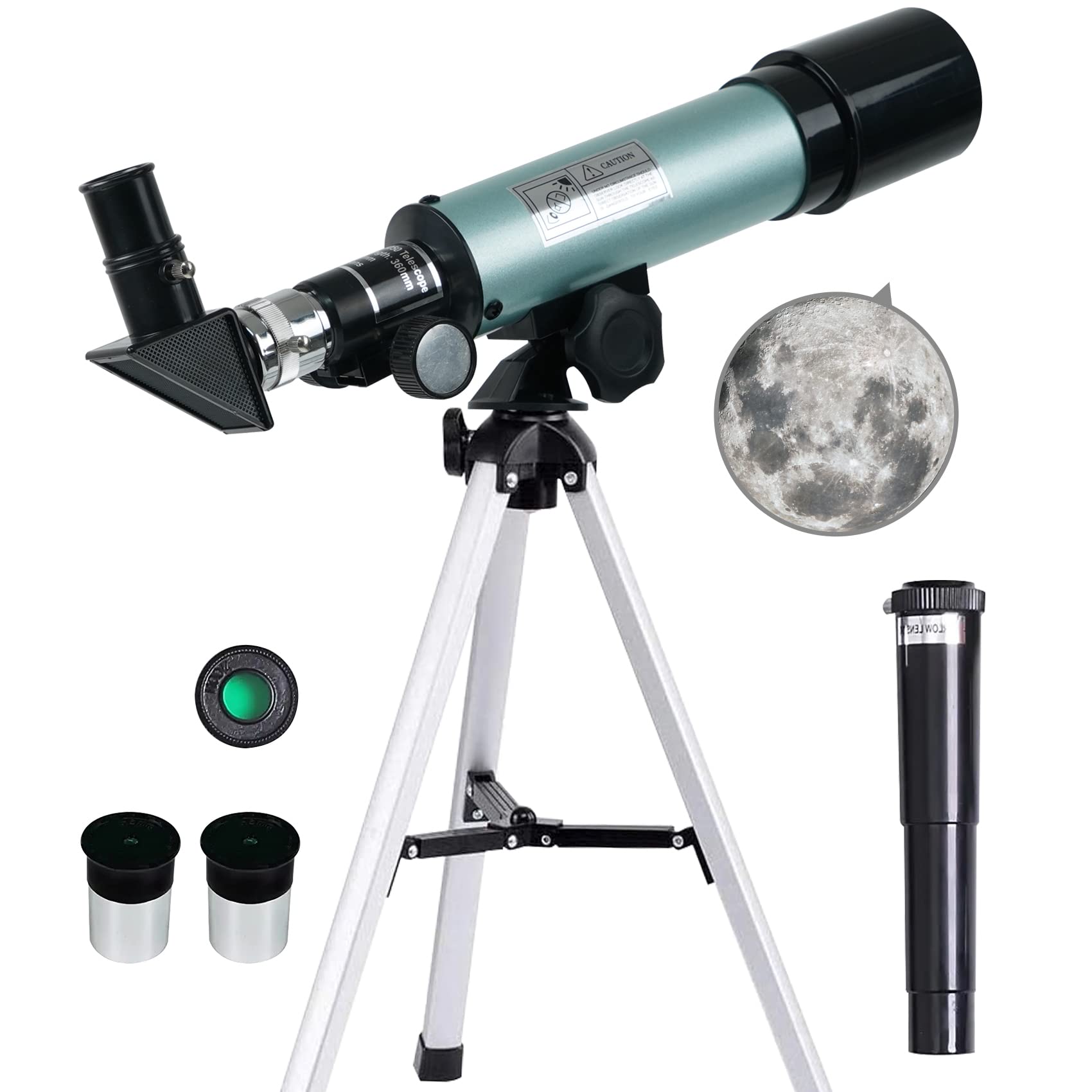 Mijiaowatch Kids Telescope - 360/50Mm 90X Zoom Hd Monocular Space Telescope With Tripod For Kids/Adult/Beginners (Blue)
