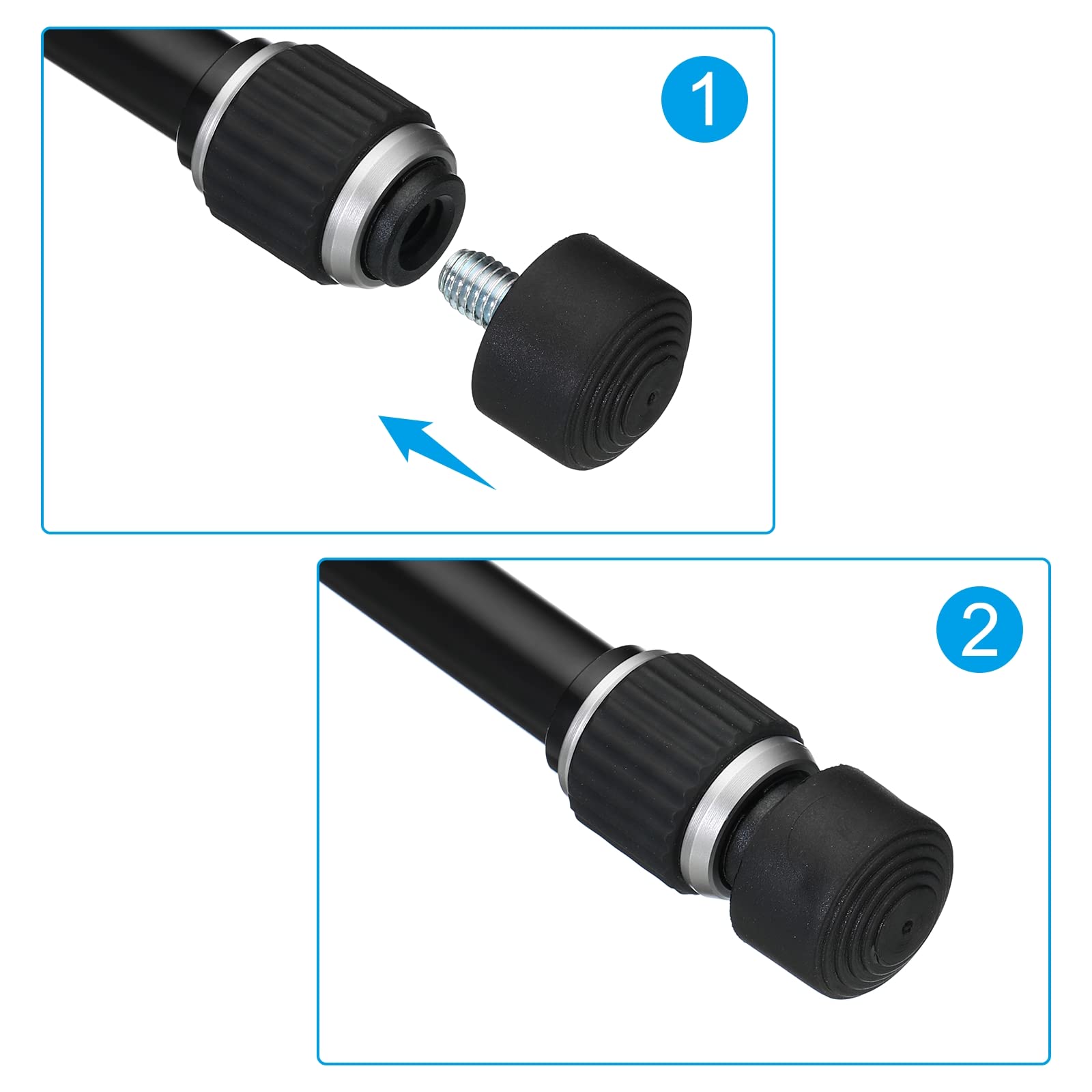 Patikil Universal 3/8" X 1.3" Rubber Tripod Feet, Anti-Slip Tripod Replacement Parts For Camera Tripods Monopod, Black