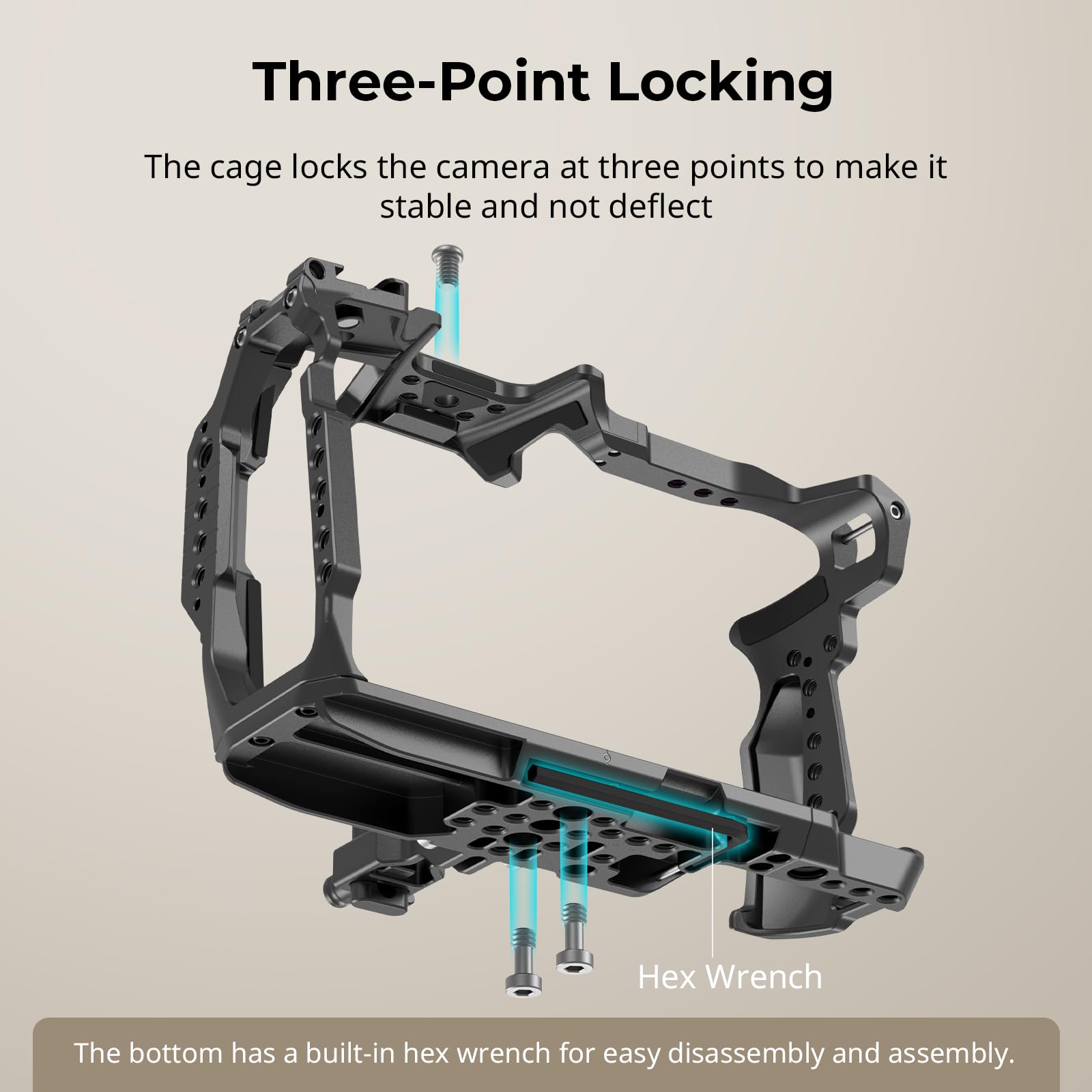 Smallrig Cage For Blackmagic Design Cinema 6K+Stepless Rotating Side Handle With Trigger Rec & 2 Control Cables