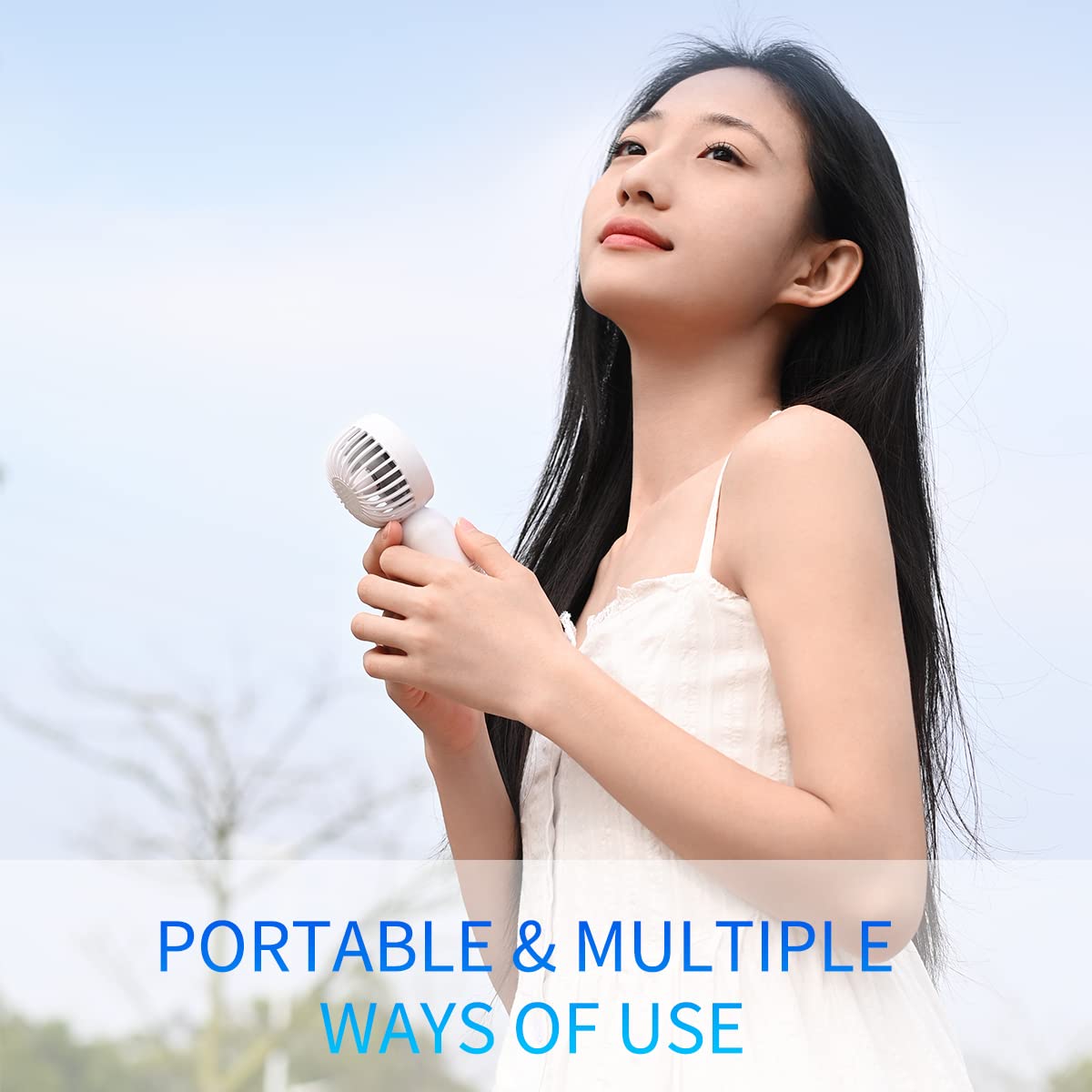Mini Portable Fan 2 Pack, Cute Handheld Fan Battery Operated Lightweight Small Personal Fan