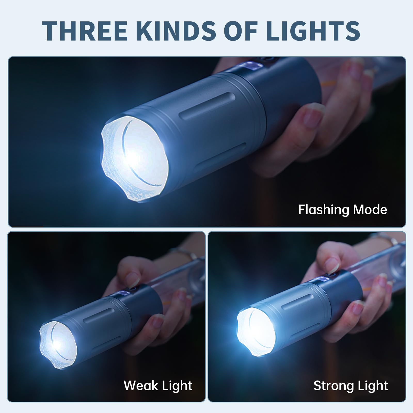 Crlivoing Kxk-606 Camping Flashlight, 600Lm Rechargeable Led Light, 3 Color Temperatures (2300K-8000K), Power Bank Function, Digital Battery Display, Ip44 Waterproof, Portable Outdoor Emergency Light