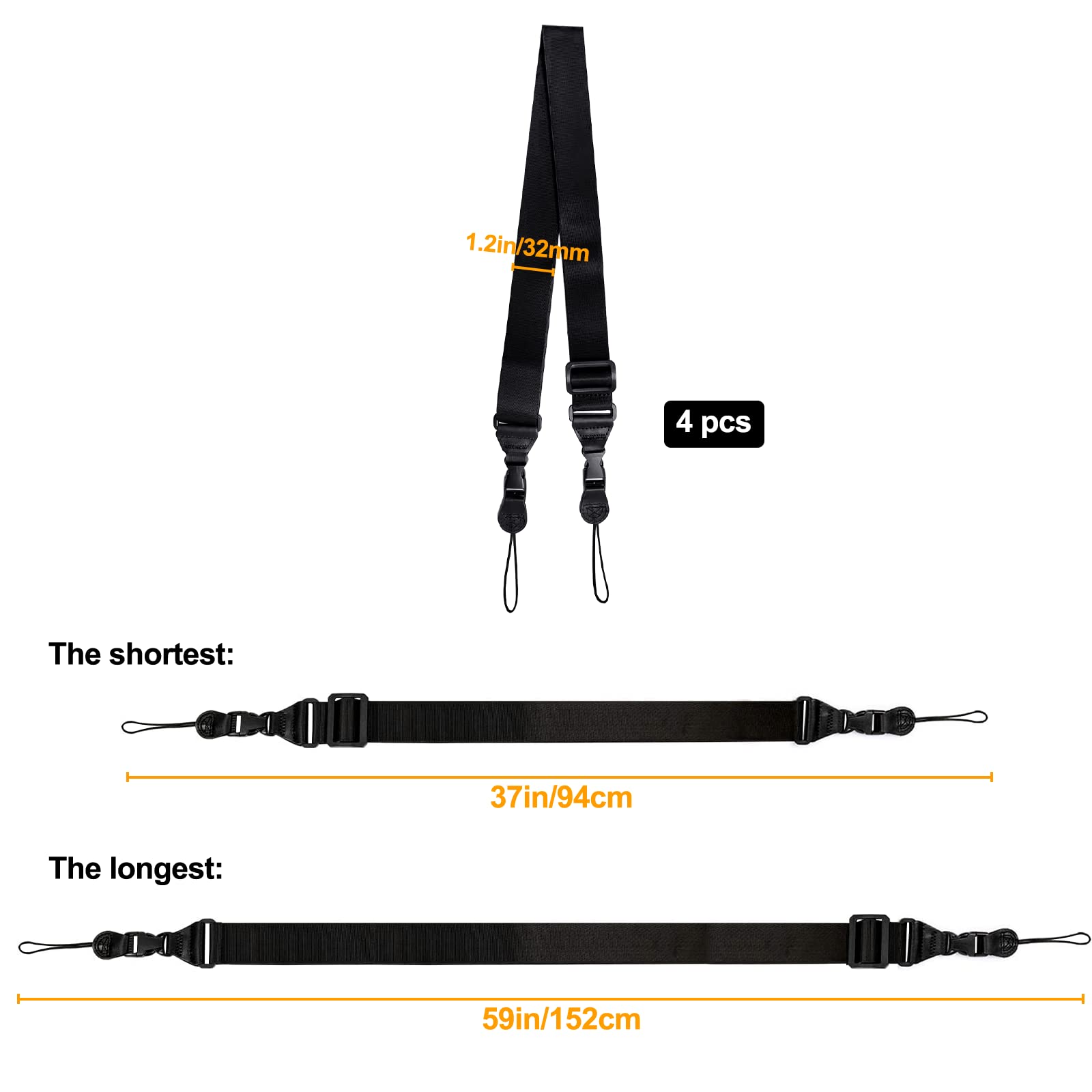 Mingqieven 4 Pack Adjustable Shoulder Straps, Thickened Ipad Straps Comfortable Nylon Camera Neck Strap Shoulder Strap Replacement For Ipad Camera Binocular Phone Case Messenger Crossbody Laptop