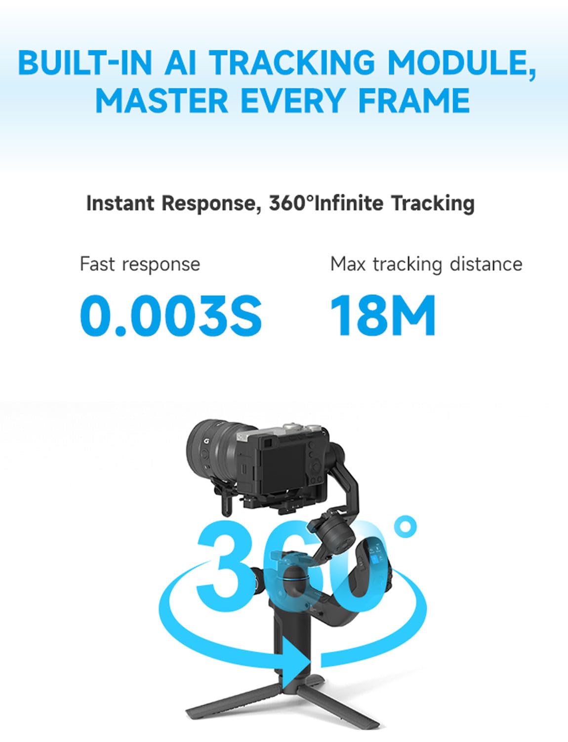Feiyutech Scorp Mini-3-Pro Gimbal Stabilizer For Camera Mirrorless/Compact/Action Cameras,Smartphone,18M Ai Tracking,Detachable Remote Handle,4.4Lbs Payload,3-Axis Gimbal For Canon Sony Nikon