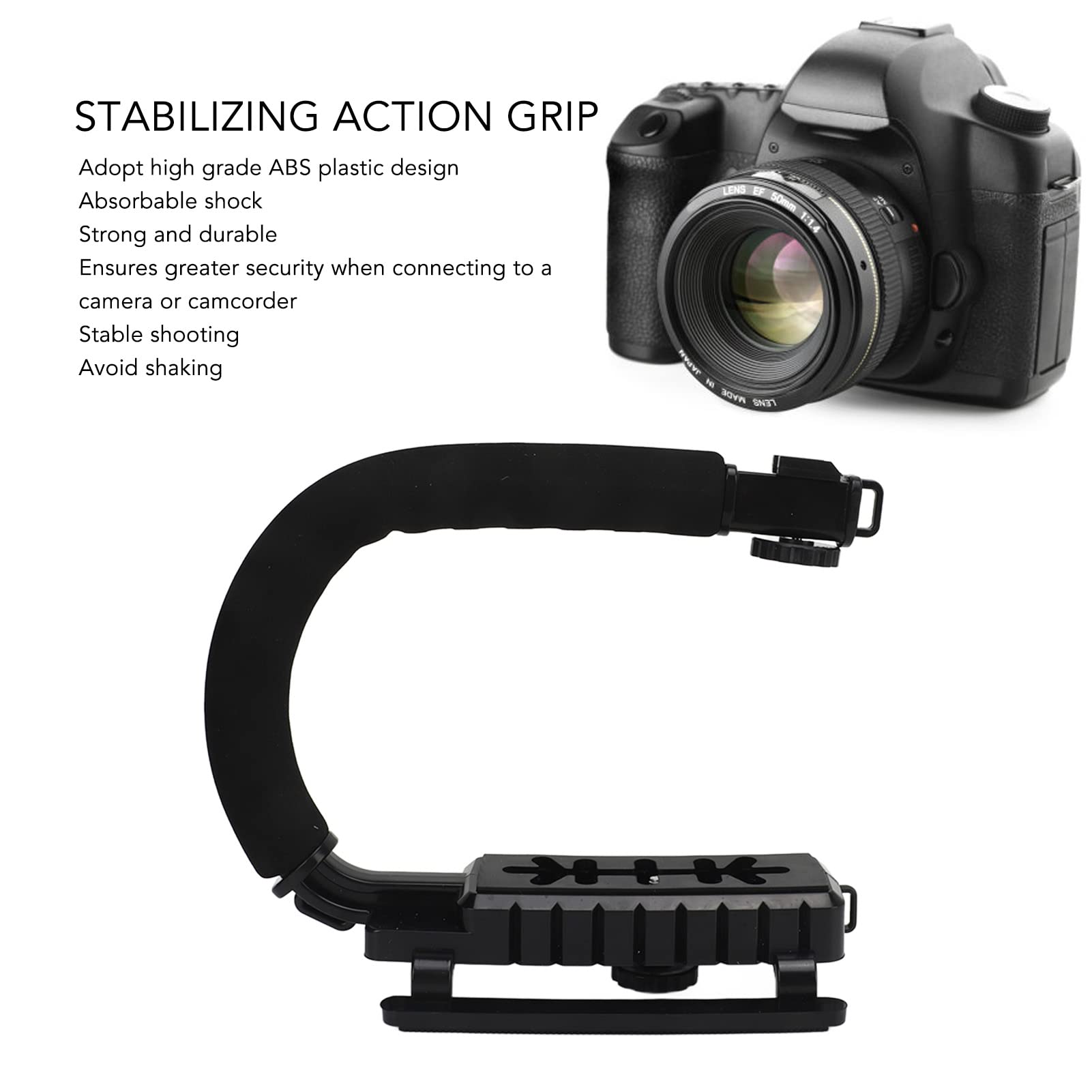 Donanfe Video Action Stabilizing Handle, Aluminum Alloy And Abs Handheld Stabilizer For Camcorders And Cameras, Ergonomic Grip For Video Recording And Motion Stabilization