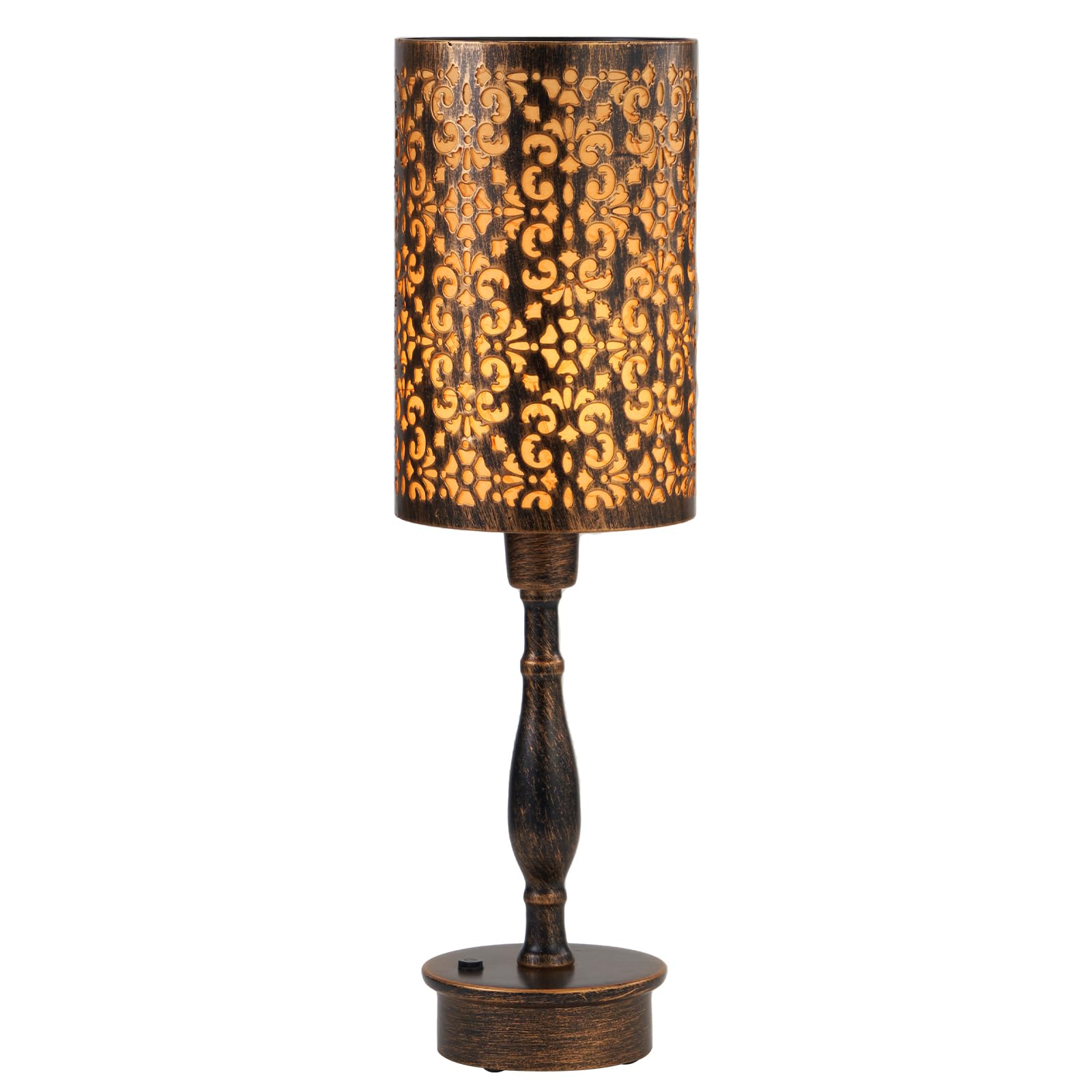 Umexus Led Rechargeable Cordless Table Lamp With Dimmer, Small Battery Operated Lights, Touch Nightstand Lamp, Vintage Bronze Ambient Lighting Home Living Room Side End Entryway Table Outdoor Patio