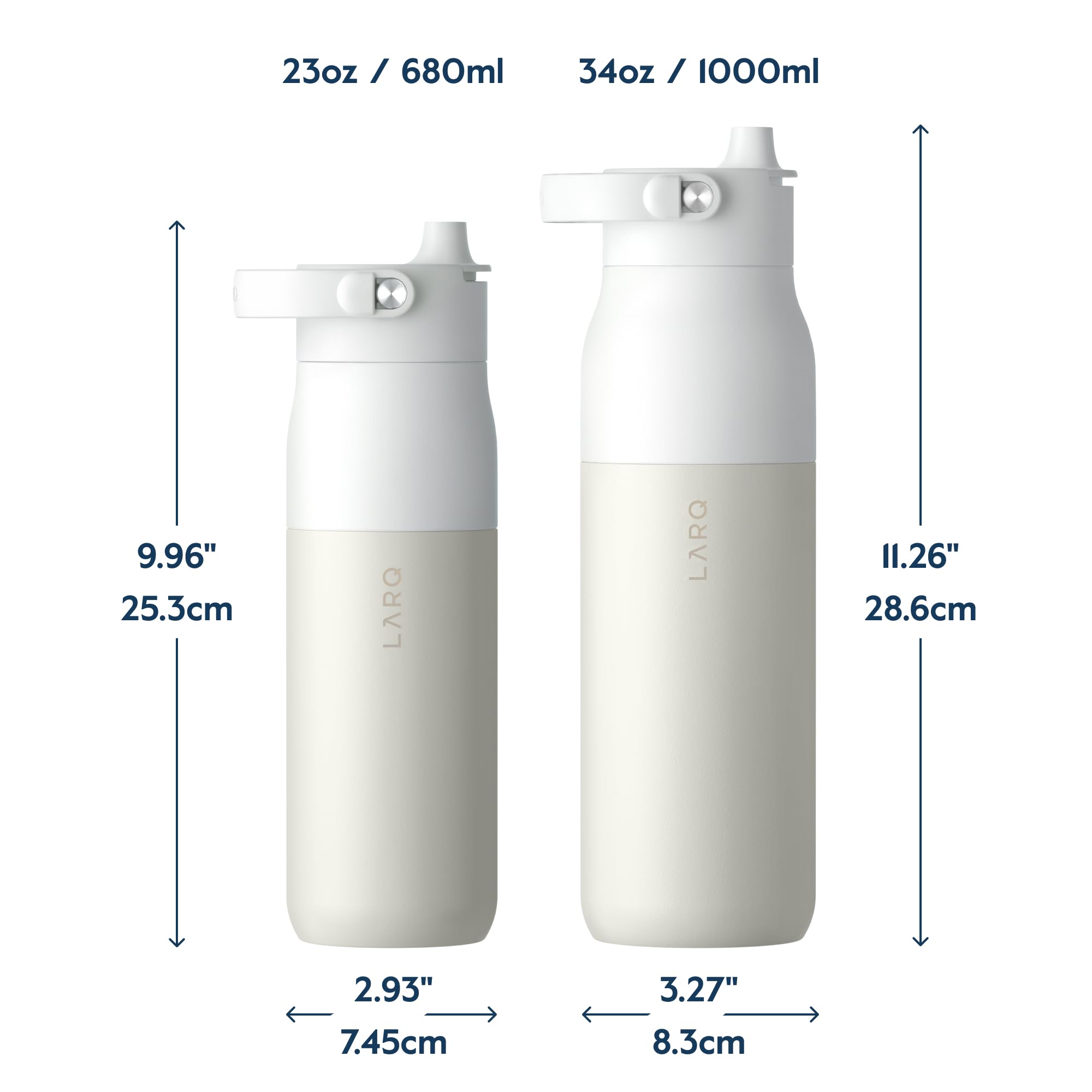 Larq Bottle Swig Top 23Oz - Insulated Wide Mouth Stainless Steel Water Bottle With Built-In Silicon