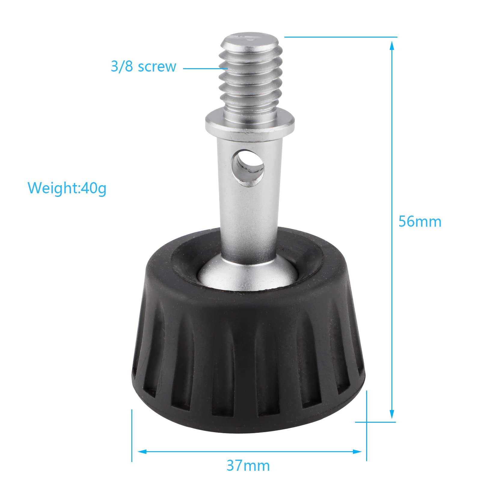 Leftfoto Anti-Slip Tripod Feet With Reinforcing Iron Ring And 3/8" Screw,For Tripod With 3/8" Screw Holes(3Pcs)