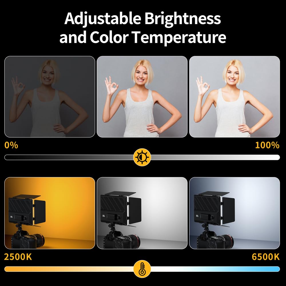 Pixel P30 Video Light Kit, 2-Pack 62" Tripod Photography Lights Bi-Color Dimmable 2500-6500K Led Camera Studio Streaming Lights Photo Shooting