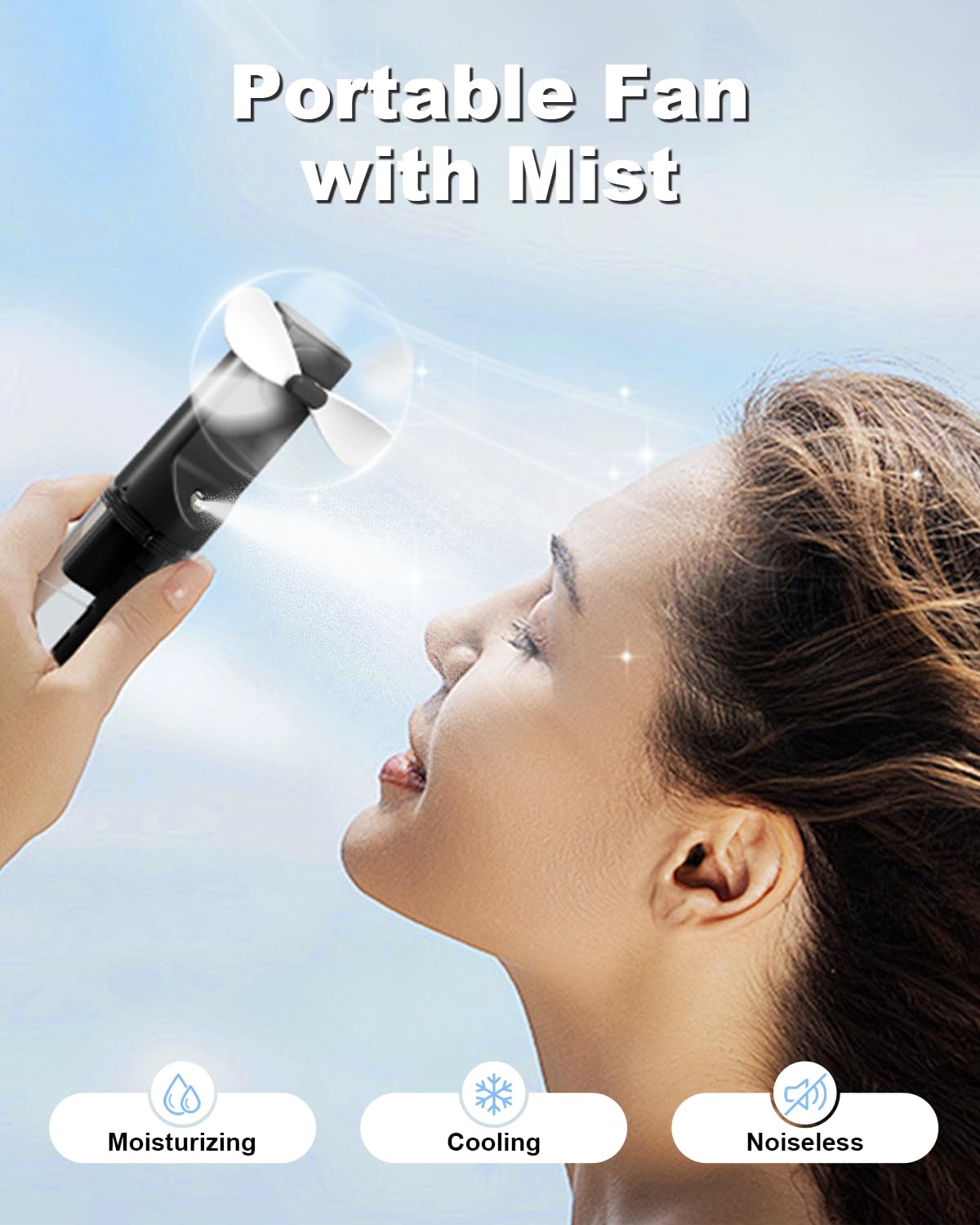 Handheld Fan With Water Mister, Rechargeable Portable Misting Fan With Water Sprayer