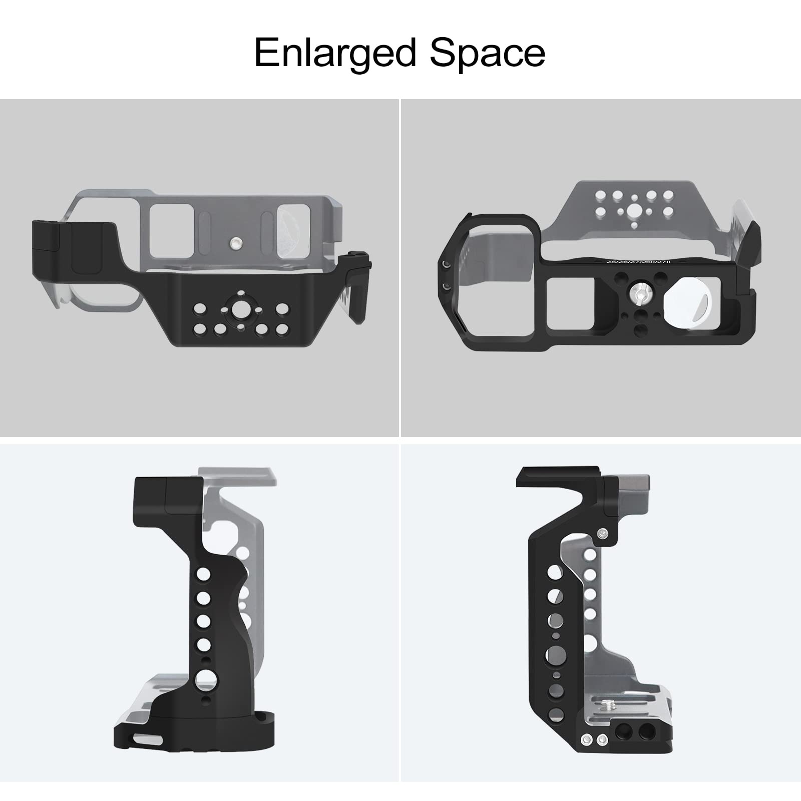 Fugasun Z5/Z6/Z6 Ii/Z7/Z7 Ii/Z6 Iii Camera Cage Stabilizer,Z5/Z6/Z6 Ii/Z7/Z6 Iii/Z7 Ii Cage Stabilizer For Nikon Z6 Iii/Z7 Ii Camera Case With Cold Shoe Interface,Compatible With Arca Interface.