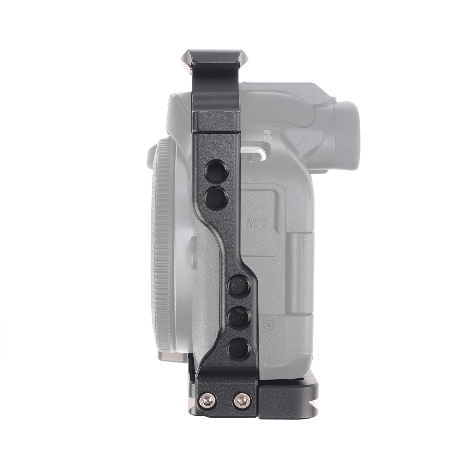 Focusfoto Camera Cage With Top Handle Grip Kit For Canon Eos R50 Mirrorless Vlogging Camera, Aluminium Video Stabilizer Rig With Nato Rail, Cold Shoe, 1/4"Screw Mount, 3/8"-16 Locating Holes For Arri