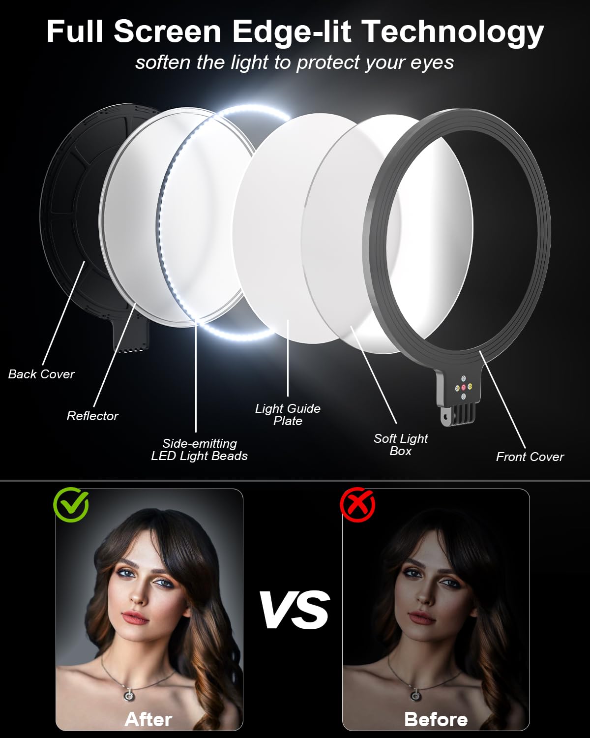 Mmcrz 2Pack Large Ring Light With 60'' Tripod Stand, 6500K Professional Full-Screen Big Ring Light For Selfie, Studio Video Photography, Tiktok, Youtube, Live Stream, Video Recording