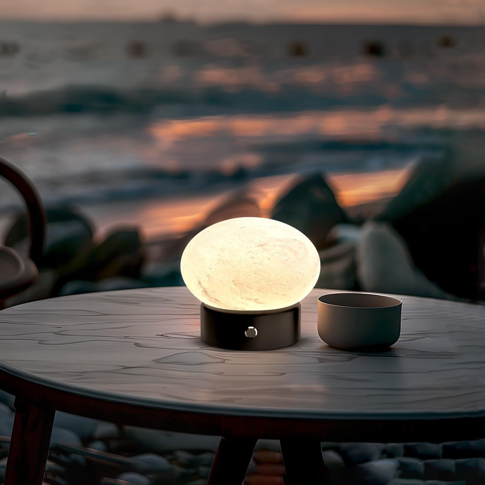 Namib Bianco Small Decorative Lights Table Top Marble Table Lamp Usb Rechargeable Dimmable Desk Lamp Touch Bedside Lamp For Nursery/Bedroom/Office/Outdoor Patio/Meditation/