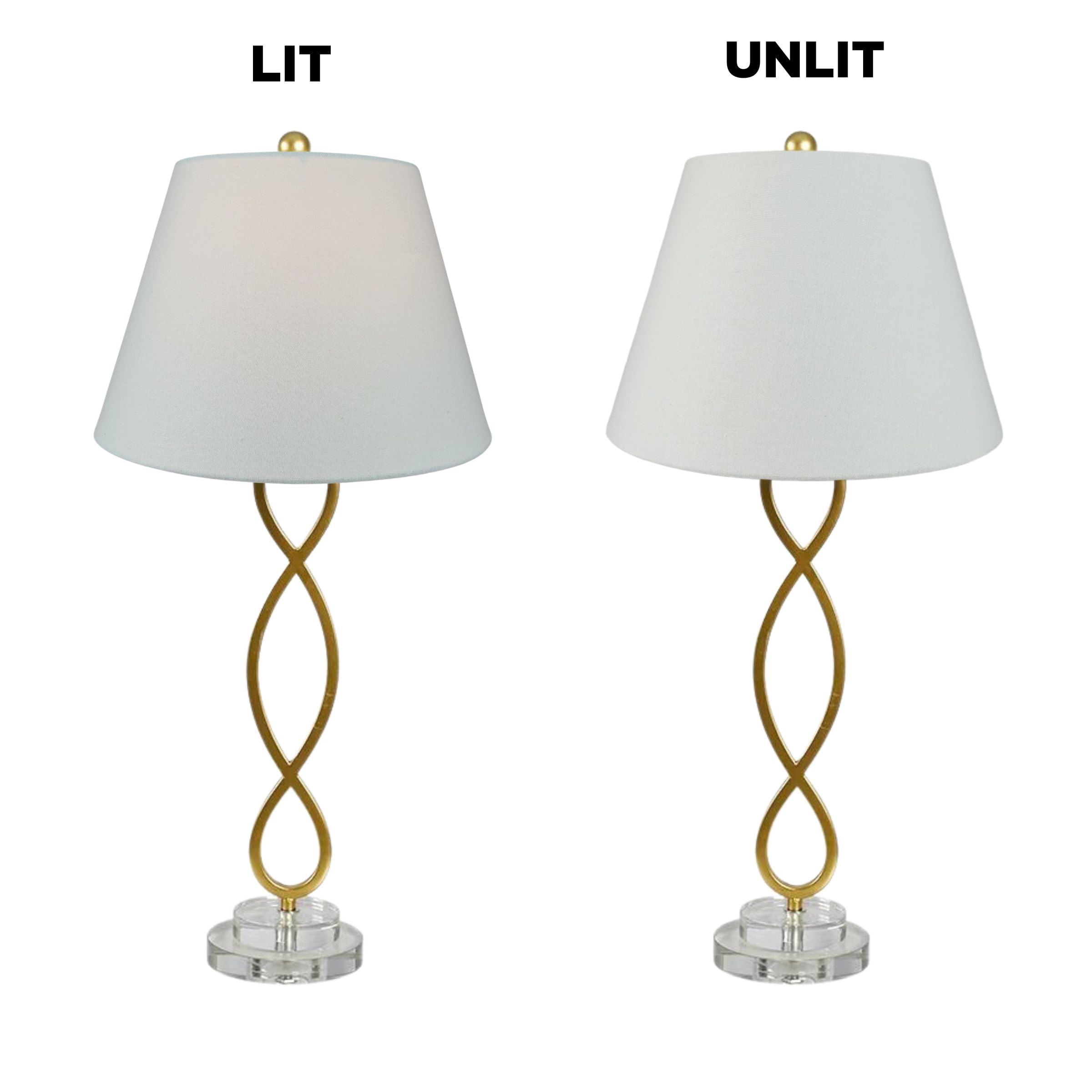 Royal Designs, Inc. Set Of 2 Deep Empire Hardback Lamp Shade For Table Lamp, Linen Fabric, Hb-646-13Lnwh-2, 8 X 13 X 9 In (Top X Bottom X Height), Linen White, Includes Set Of 2 Lamp Harp Holders