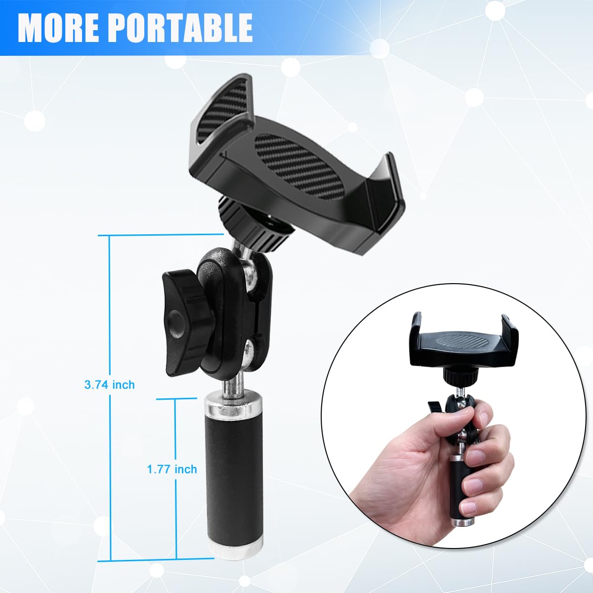Jctriway Tripod Phone Mount, Universal Phone Holder For Tripod, Cell Phone Tripod Mount Adapter Multi Angle Adjustment Tripod Phone Holder For Iphone, Samsung Galaxy And Other Smartphones