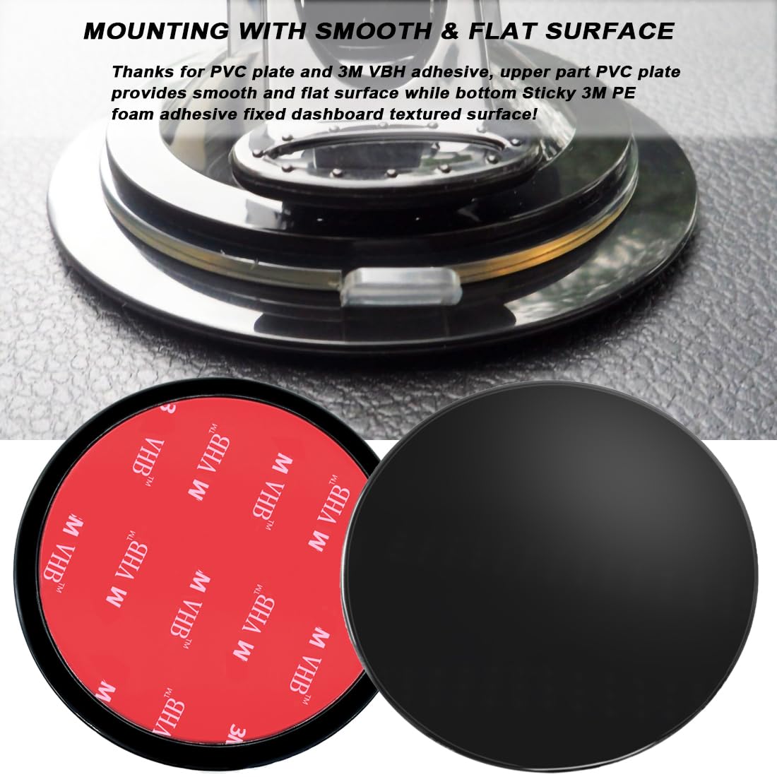 Aywfey 2 Pack 73Mm Car Dashboard Pad Mounting Disk For Suction Cup Phone Mount, Sticky Pad For Car Dashboard, 2.87" Universal Gps Dash Mount Pad For Gps Sat Nav Dash Cam Car Phone Bracket Base