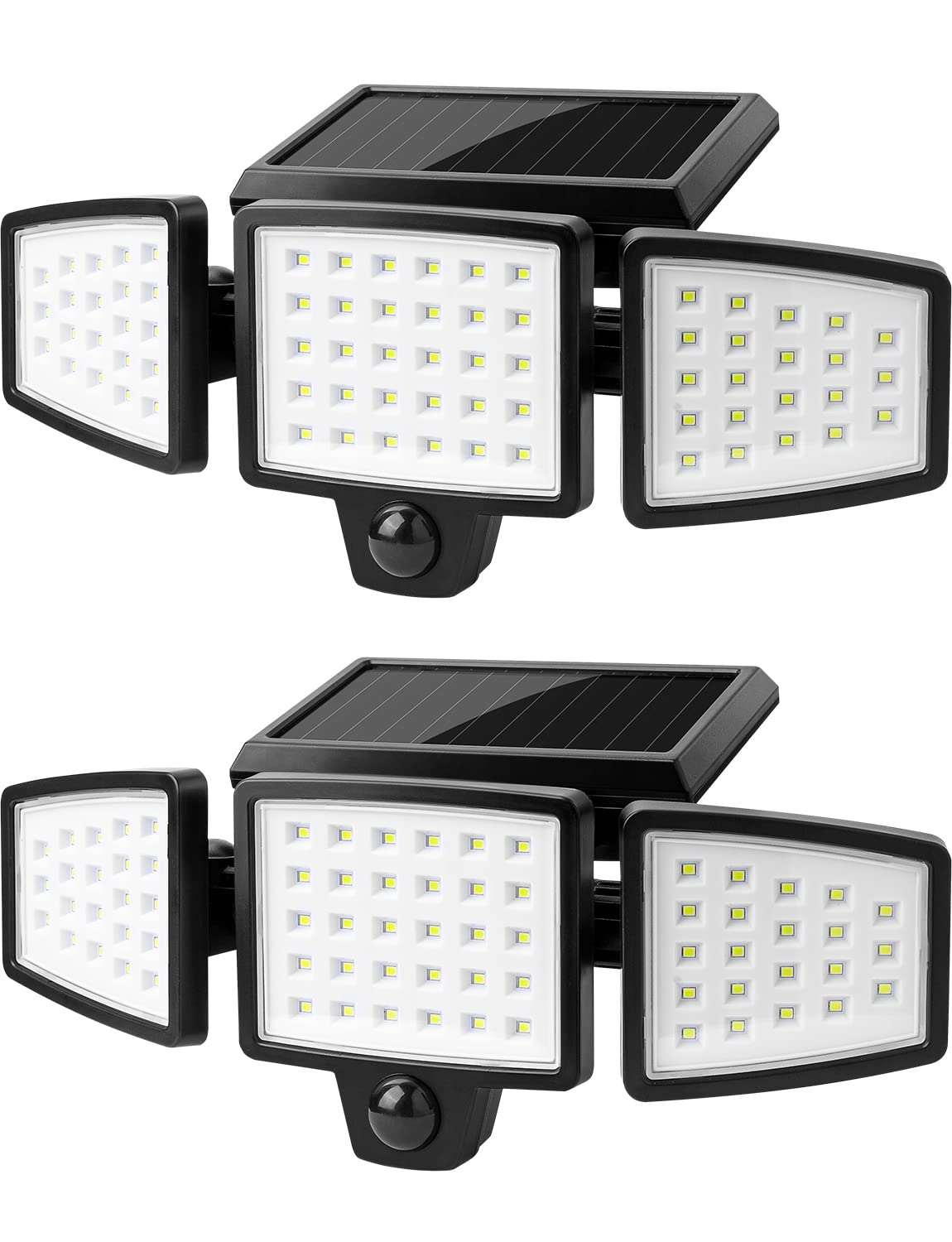 Lepro Bundle - 2 Pack Solar Flood Light 3 Adjustable Heads & 50 Ft Outdoor String Lights 25 Led G40 Edison Bulbs String Lights