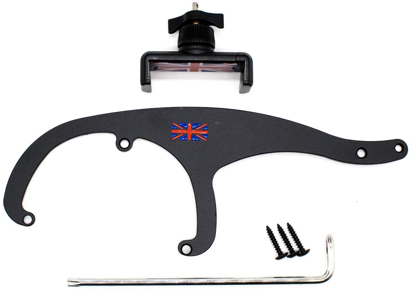 Pgone Smartphone Cell Phone Holder With Cradle Rotatable Clip (Union Jack Flag Style, 3.5-5.5 Inch Phone) For Mini Cooper R55 R56, 1 Pack (Red & Blue Union Jack Flag Style)