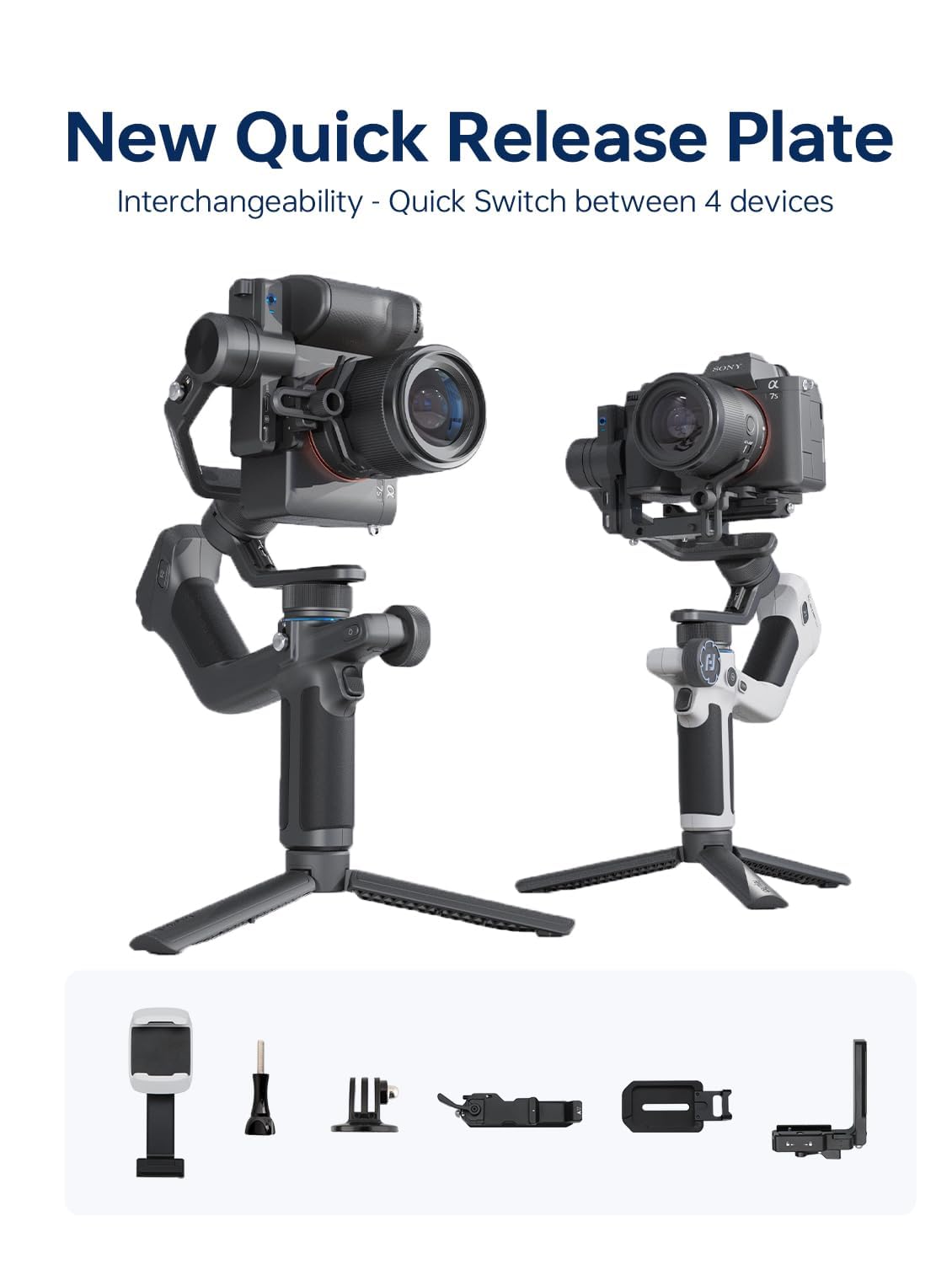Feiyutech Scorp Mini 2 [White] All-In-One 3-Axis Mirorrless Gimbal Camera Stabilizer For Sony A7Iii Canon R6 Nikon Z30 Fujifilm Gopro11/12 Iphone 16 15 14,Samsung, Ai Tracker,Max 2.65Lb