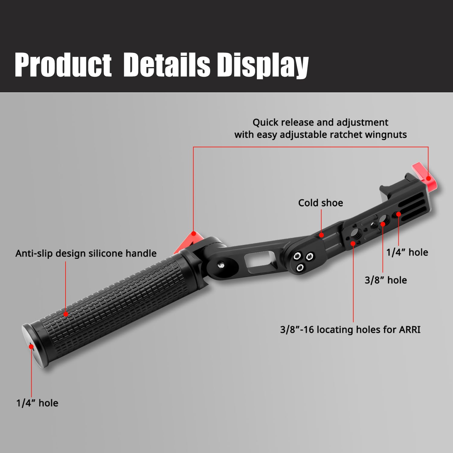 Hafoko Rs4 Handle Rs3 Handgrip Adjustable Sling Handheld Extension Aluminum Alloy Grip Mount With Nato Clamp Compatible For Dji Rs4/ Rs4 Pro/Ronin Rs3 Mini/Rs3/Rs3 Pro/Rs 2/Rsc2 Gimbal Stabilizer