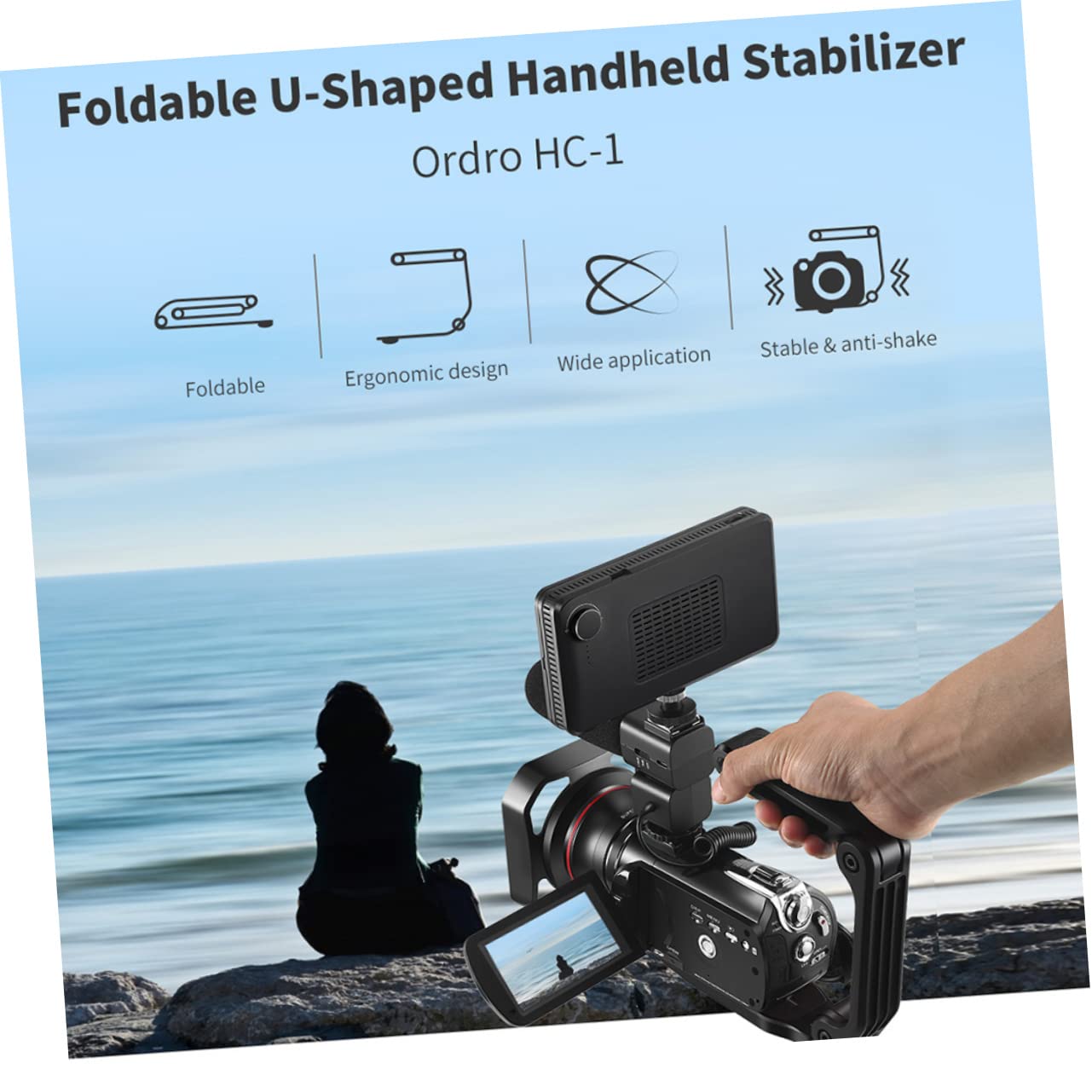 Veemoon 1 Pc Mobile Phone Bracket Stabilizer Handle For Camera Universal Stabilizer Rig 1/4 Thread