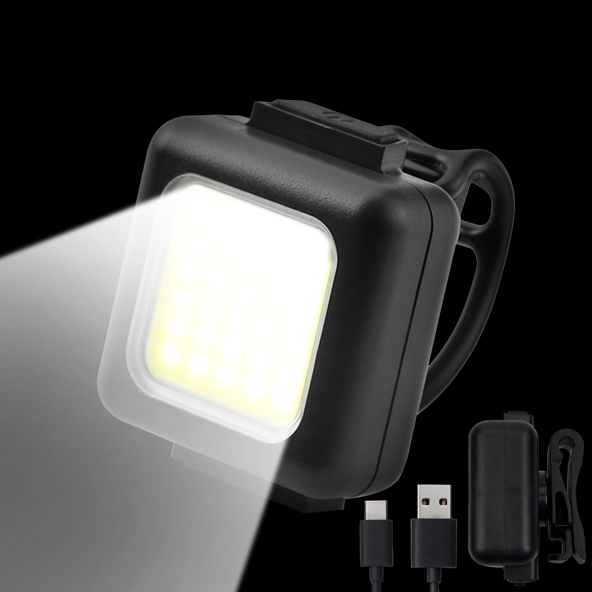 I0Do Clip On Flashlight, Running Light For Runners Rechargeable Safety Lights For Walking At Night Hands  Flashlight Portable Led Work Light Warning Flashing Camping Hiking Walking Dog