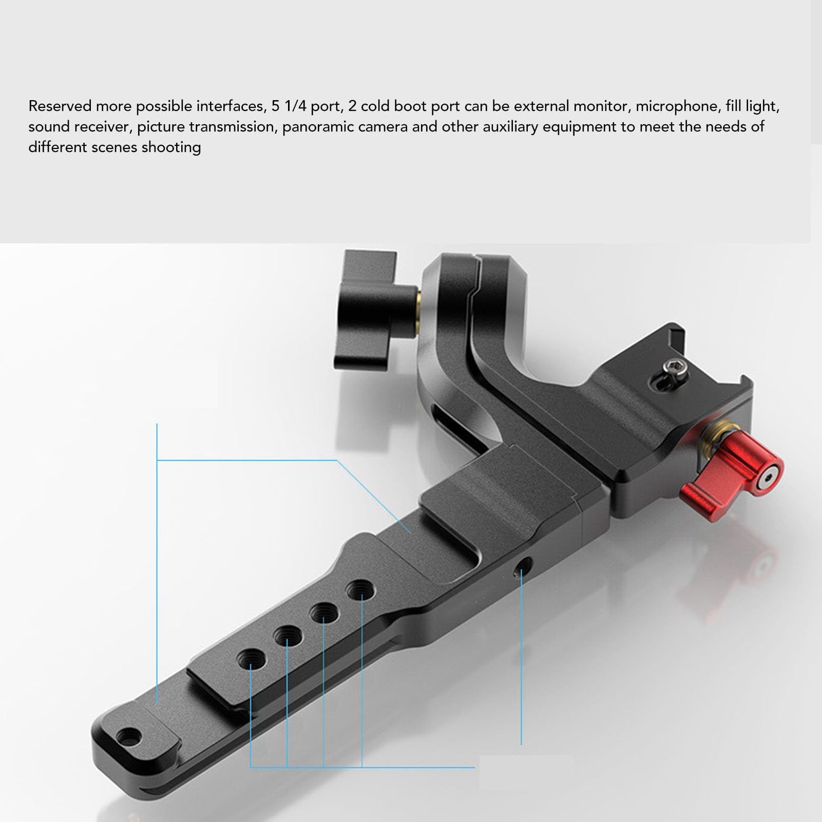 Agatige Stabilizer Foldable Handle, Aluminum Alloy Adjustable Handheld Extension Bracket Sling Handgrip Gimbal Stabilizer For Microphones, Lighting, Receivers, Transmitters