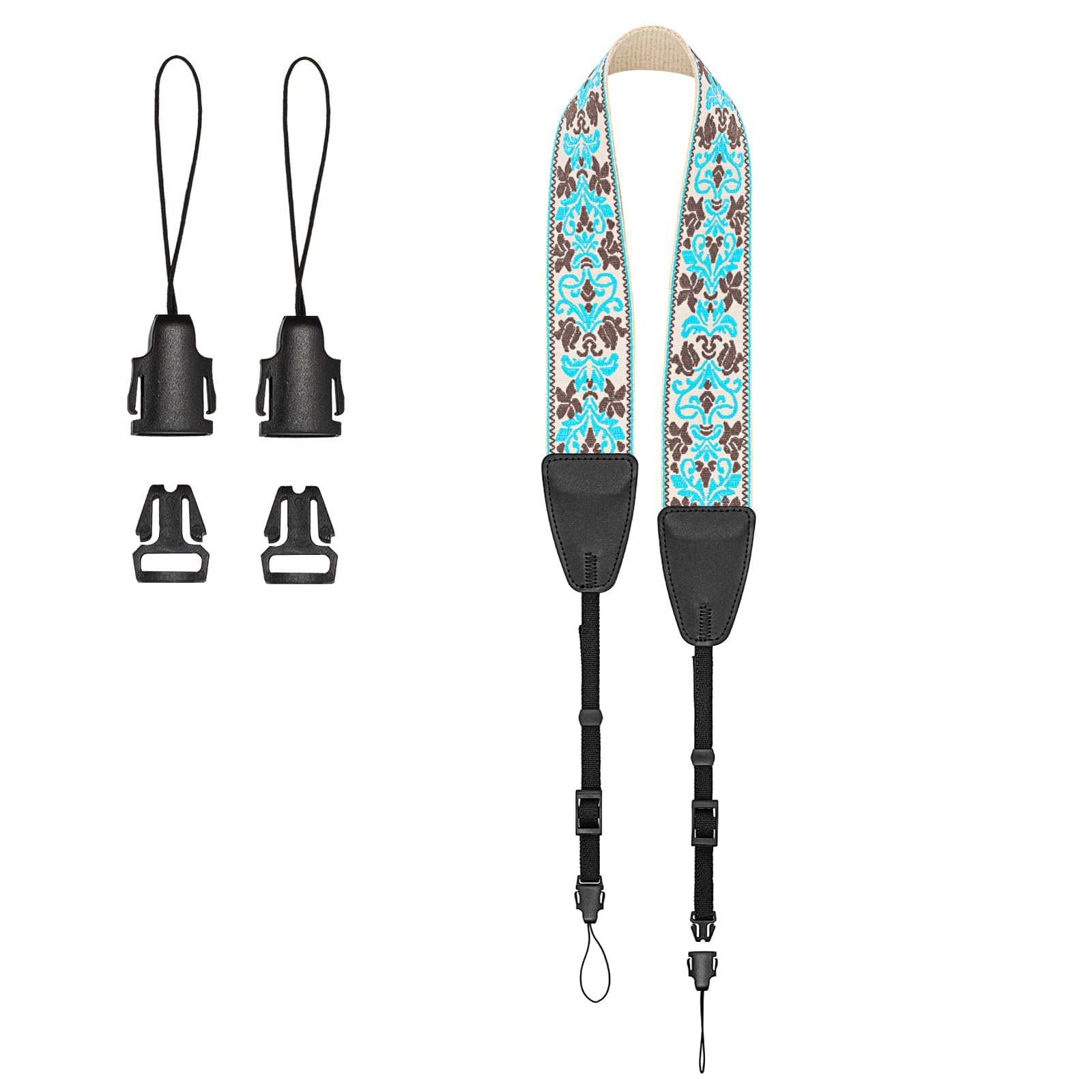 Eggsnow Camera Strap 2" Wide Jacquard Camera Straps, Binocular Strap Universal Shoulder Strap For All Dslr Cameras & Binoculars, Great  For Men Women Photographers (A3 - Blue Personality)
