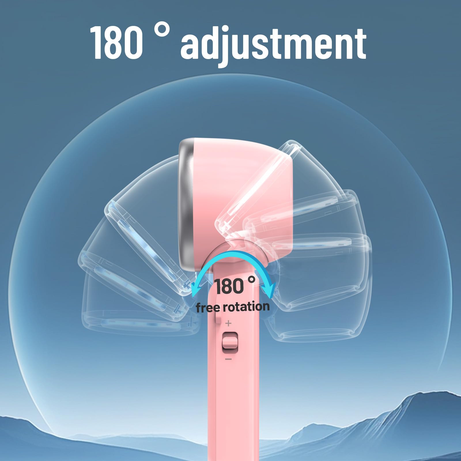 High-speed portable fan with powerful airflow and rechargeable 6000mAh battery