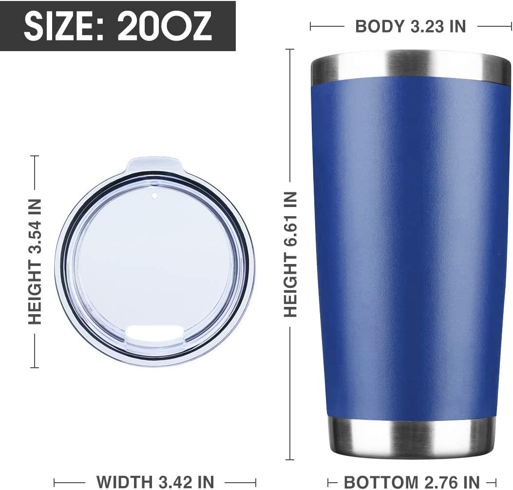 20Oz Tumbler Stainless Steel Vacuum Insulated Mug With Lid, Double Wall Travel Mug, Durable Powder