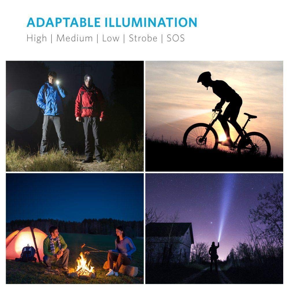 Boek Led Tactical Flashlight Super Bright 2000 Lumen Led Flashlights Portable Outdoor Water Resistant Torch With 5 Light Modes（4Pack）