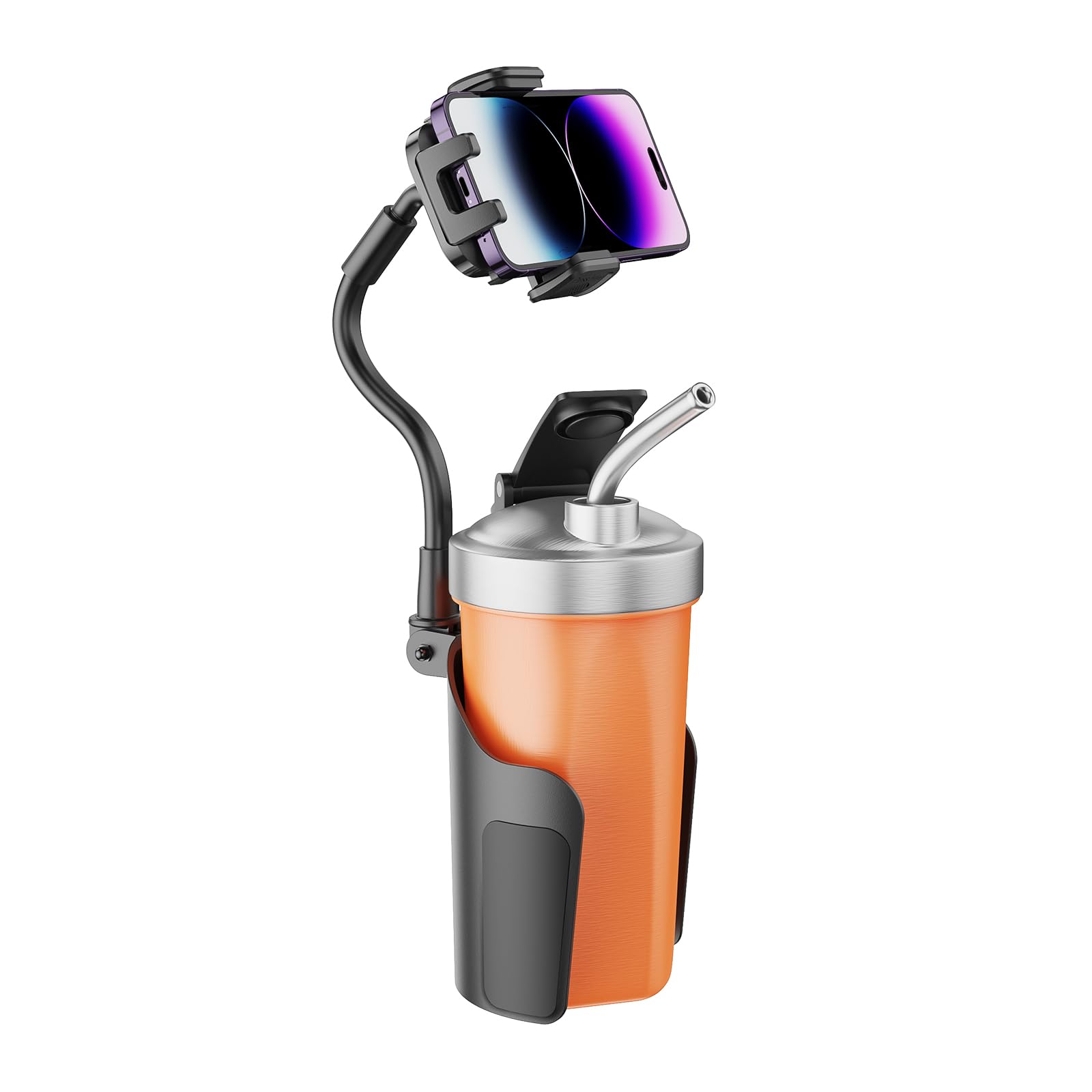 Toocki Cup Holder Phone Mount For Car, Universal 360° Adjustable Gooseneck Cell Phone Cup Holder Expander For Car Truck Compatible With Iphone Samsung & All Smartphones