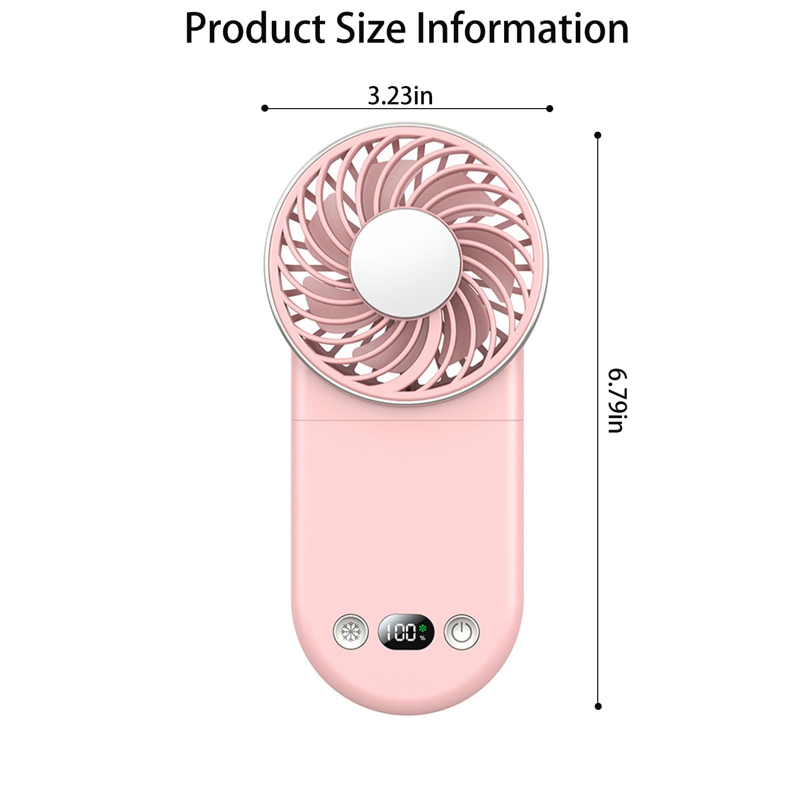 Saytay Portable Fan, 180° Foldable Storage Handheld Fan With Digital Display 3 Speed Wind Mini Fan