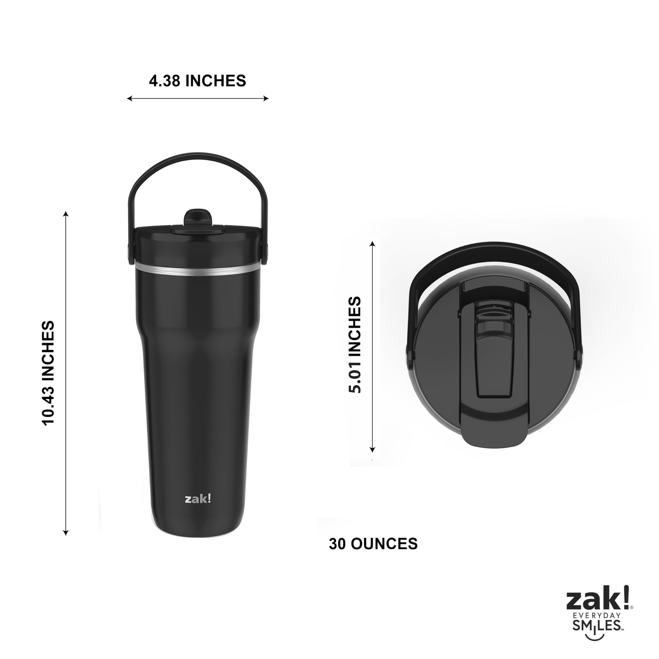 Zak Designs Harmony 2-In-1 Coffee Tumbler For Travel Or At Home, 30Oz Recycled Stainless Steel