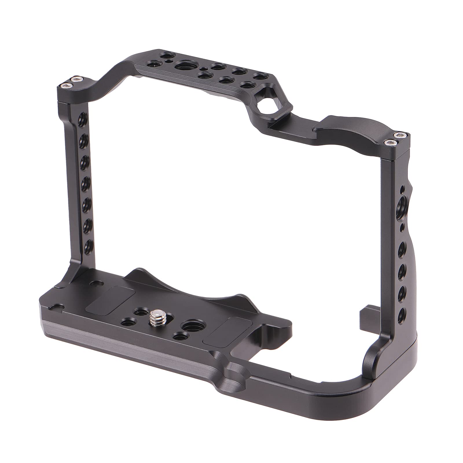 Focusfoto Camera Cage Video Filmmaking Stabilizer Rig Aluminium Alloy Extension Frame With Cold Shoe And 1/4" 3/8" Screw Mouting For Canon Eos R7 Mirrorless Camera