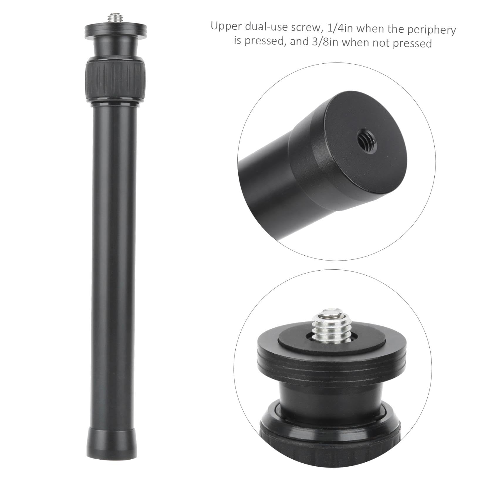 Allesoky Premium Tripod Extension Tube - Aluminum Alloy Center With/4In & 3/8In Screw - For Enhancing Stability And Reach Of Your Tripod Setup