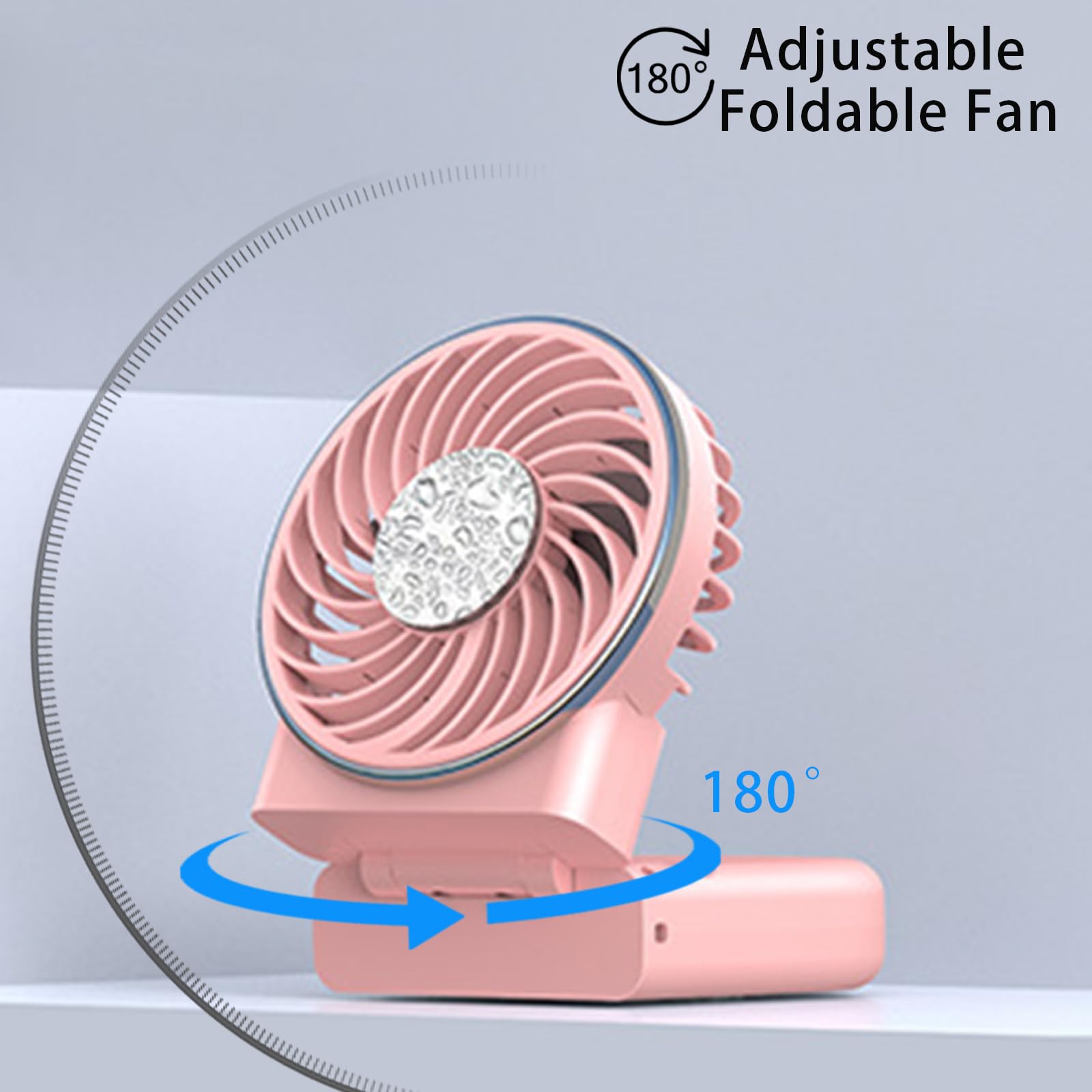 Saytay Portable Fan, 180° Foldable Storage Handheld Fan With Digital Display 3 Speed Wind Mini Fan