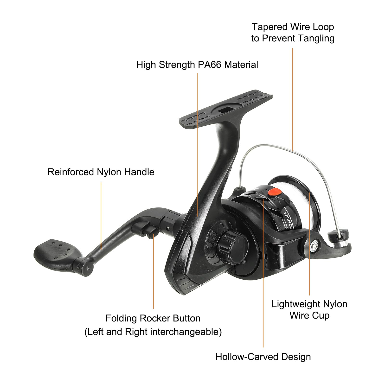 Patikil Fishing Reel Left/Right Interchangeable Handle With Fishing Lines