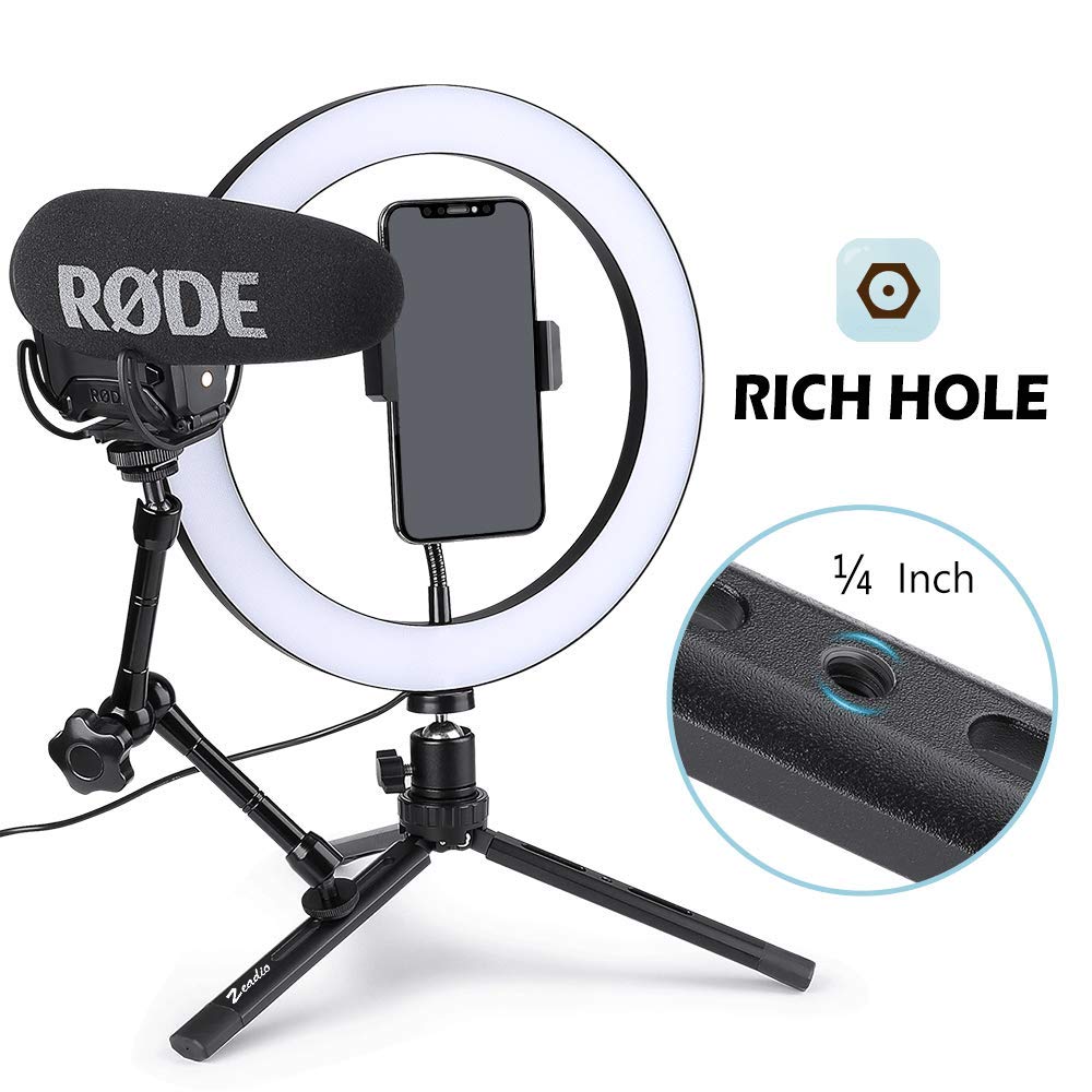 Zeadio Metal Adjustable Tripod, 4 Adjustable Heights Desktop Tripod Stand, Fits For Smooth 4, Crane Plus, Osmo Mobile, Ronin-S, Vimble 2, Gimbal Handle Grip Stabilizer And All Cameras