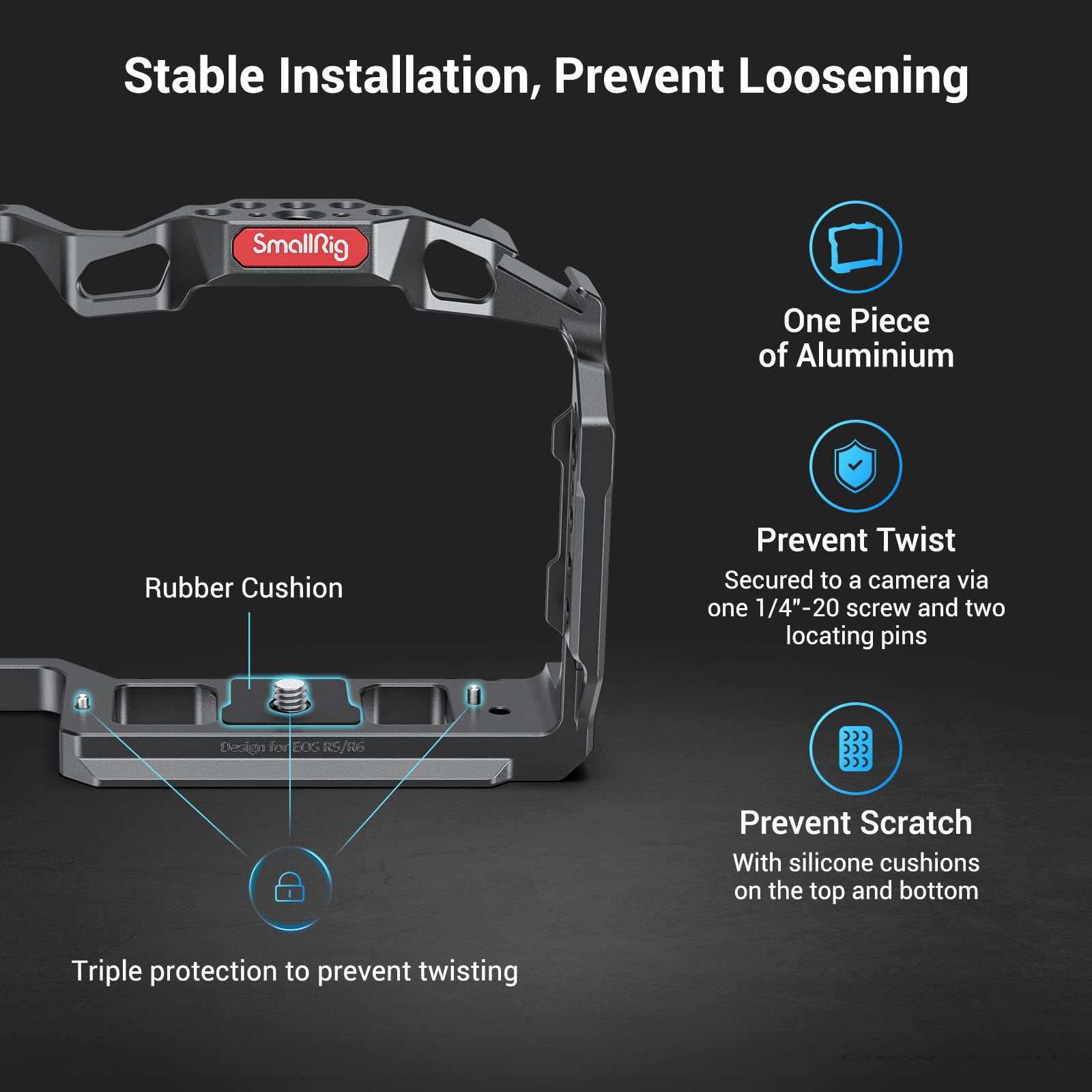 Smallrig R5 / R5 C / R6 Cage And Quick Release Rotating Side Handle With Integrated Nato Rail
