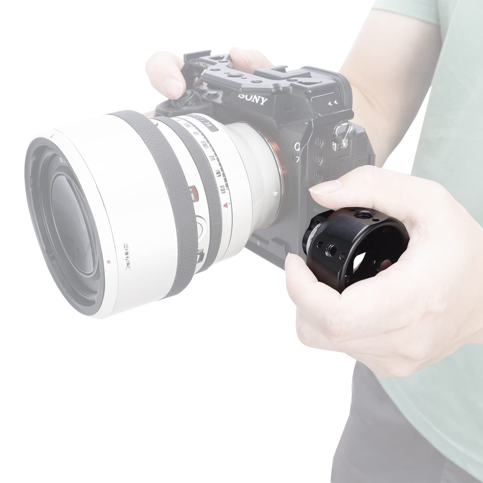 Niceyrig Mini Top/Side Handle Grip For Arri Mount, Wheel Shape Handy Handgrip Applicable For Dslr Camera Cage - 526