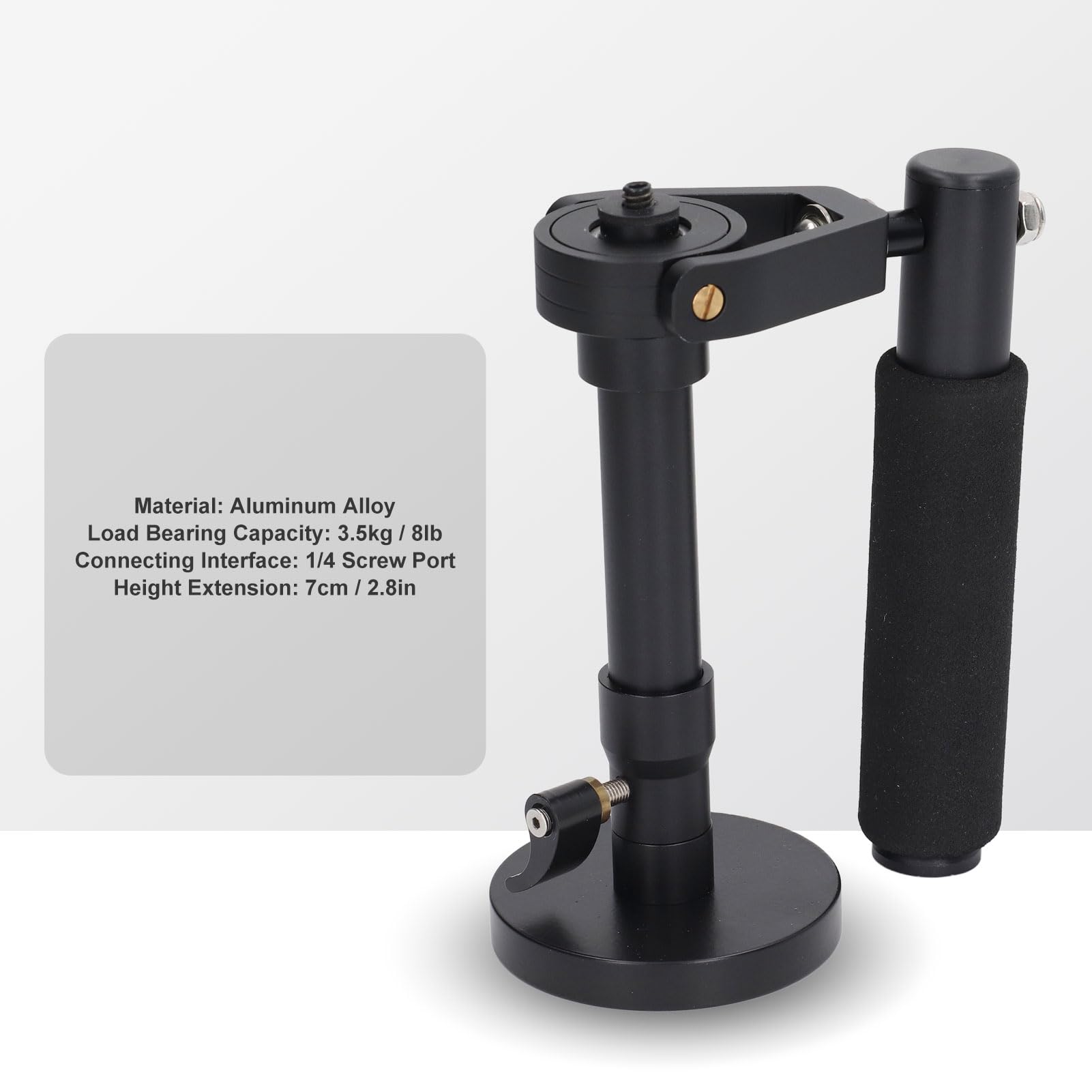 Denash Micro Balancing Camera Stabilizer, Height Adjustable Smooth Telescopic Hand Stabilizer, 3 Axis Handle, 1/4 Screw Port For Dslr