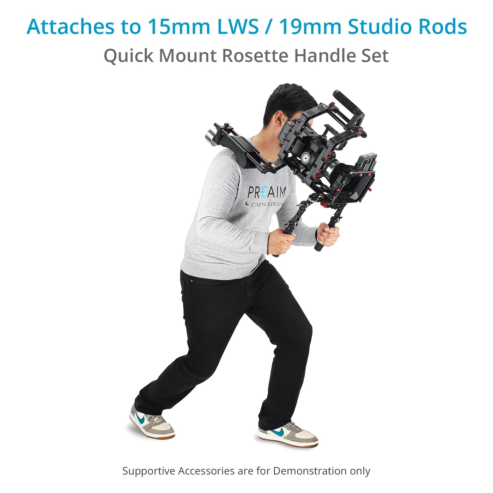 Camtree Hunt Quick Mount Rosette Handle Set For 15Mm Rail Rod Support. Comfortable Handgrip For Dslr Video Camera Cage Shoulder Rig Kit (Ch-Qm-H)