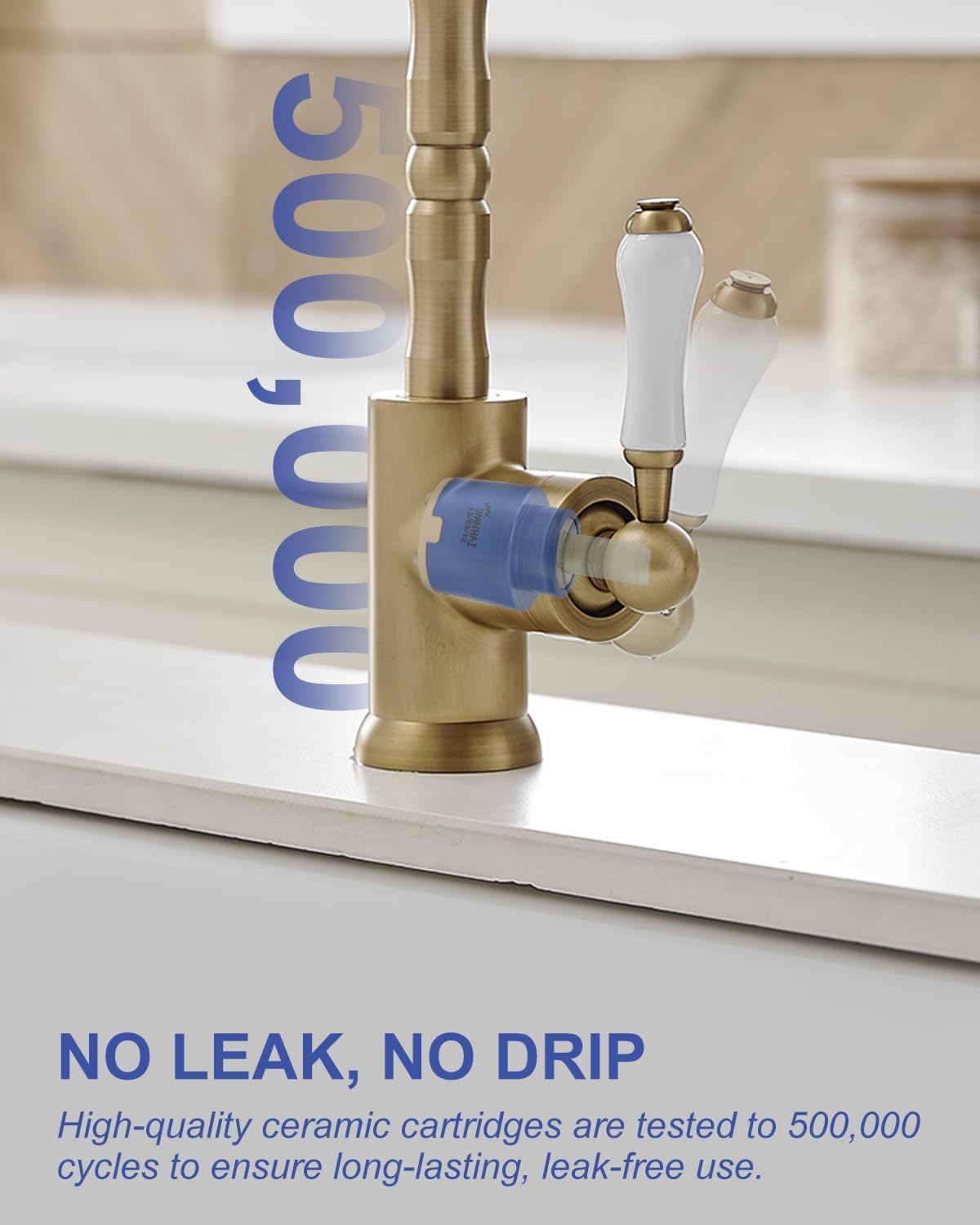Greenspring Antique Brass Kitchen Sink Faucet Single Handle Kitchen Faucet 360 Degree Swivel Mixer Tap Wet Bar Sink Faucet Farmhouse Single Hole Uitility Laundry Faucet With Supply Line