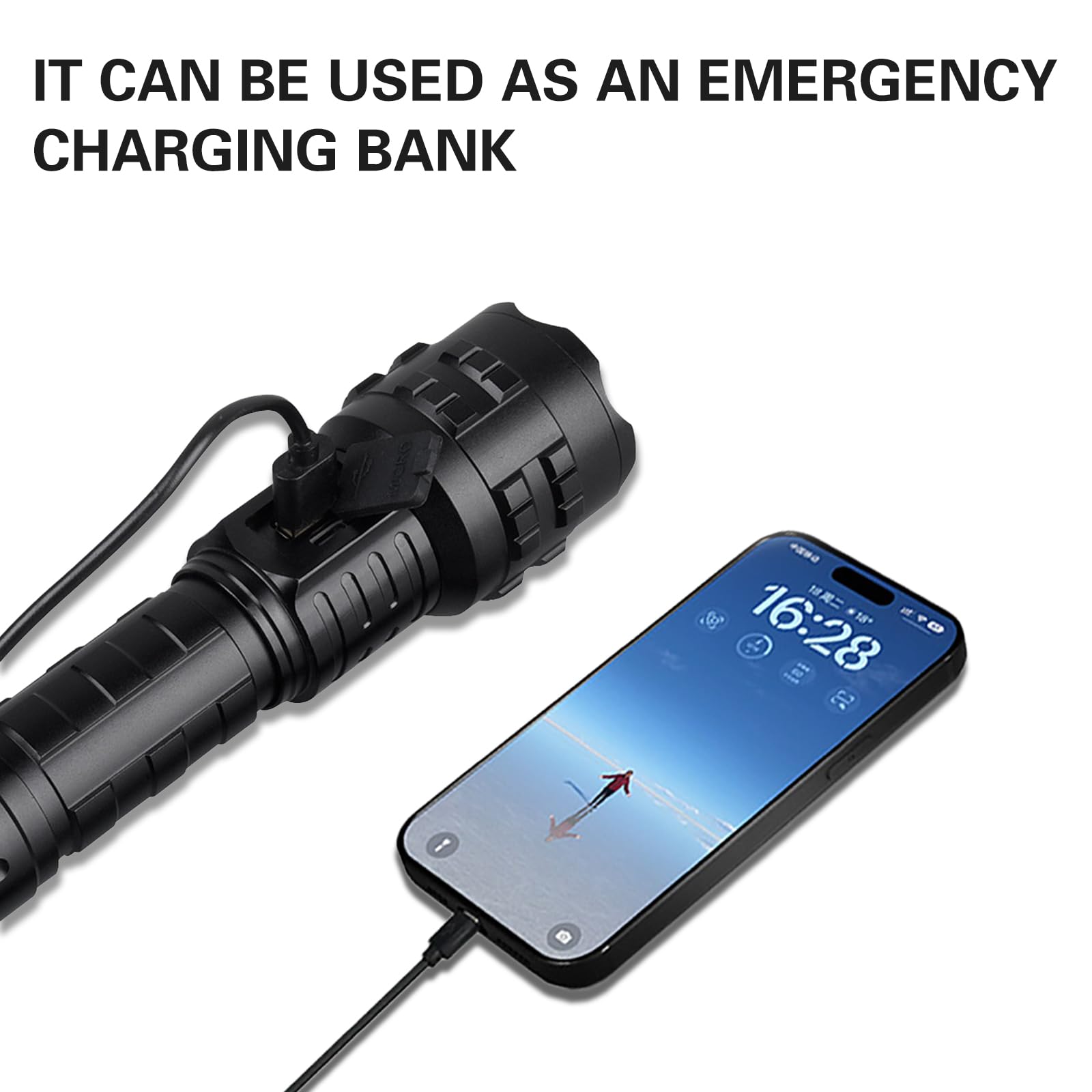 Wboxlizy Rechargeable Flashlights Super High Lumens, Super Bright Flashlight, Adjustable Tactical Flashlight Waterproof Handheld Flash Light For Emergencies, Camping, Hiking