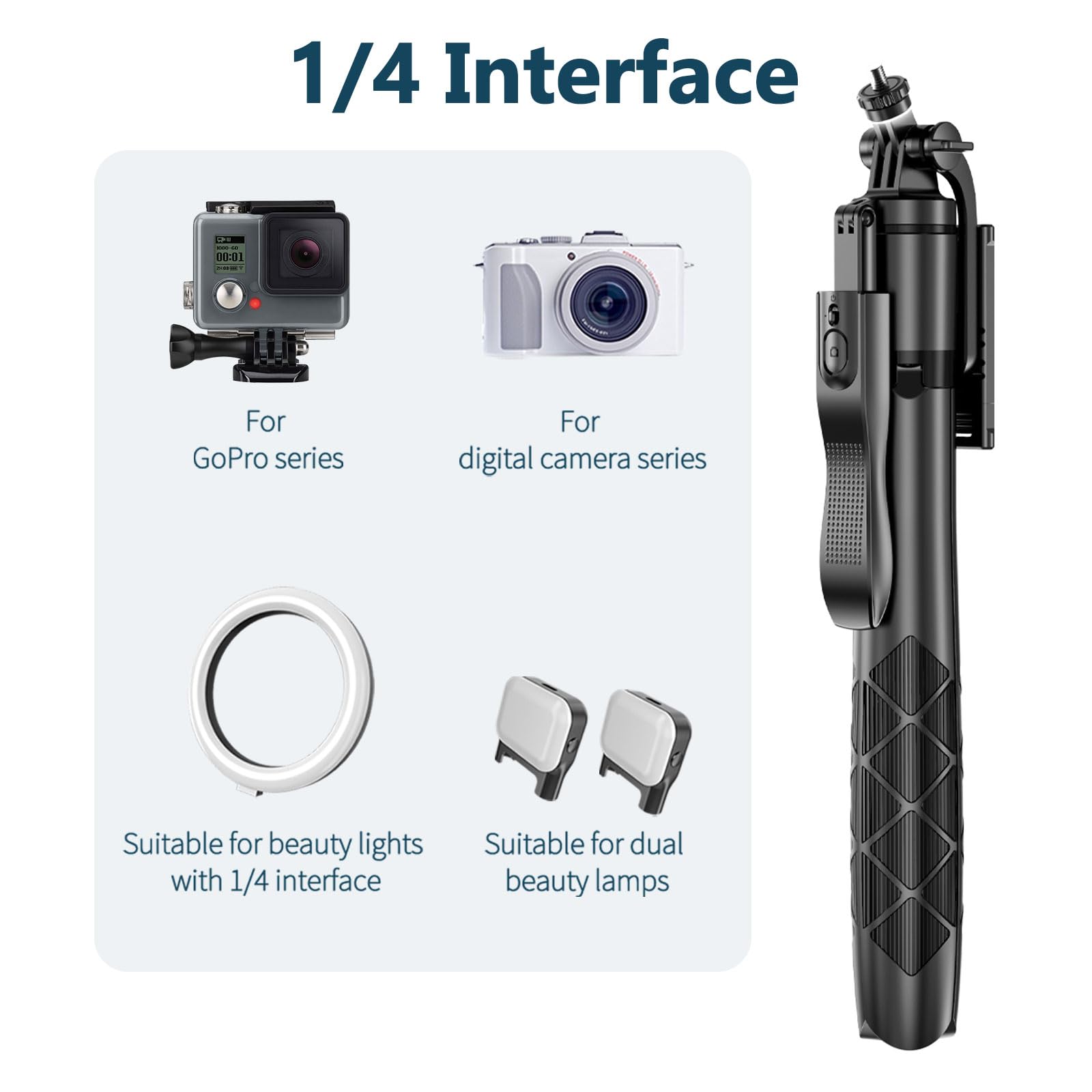 Ccblzll Selfie Stick Tripod For Phone With Light - 62" Phone Holder For Recording Selfie Stick Tripod Rotating Phone Stand Tall With Light 6 In 1 Selfie Stick With Light Portable Tripod