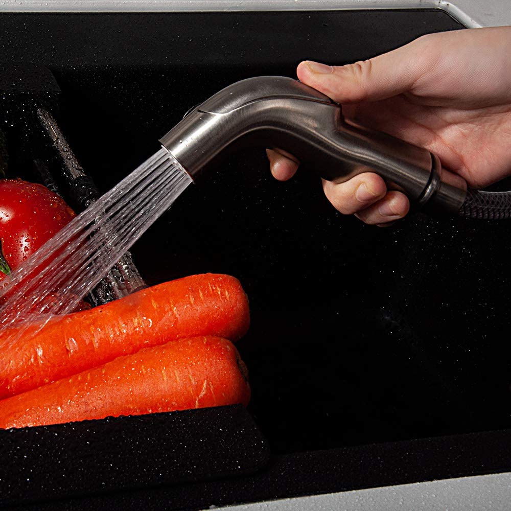 Houtingmaan Kitchen Side Sprayer,Kitchen Sink Sprayer Replacement,Kitchen Sink Faucet Sprayer Hose,Kitchen Sprayer Head Replacement,Kitchen Sink Spray Head,Sink Spray Hose,17 Adapters,Brushed Nickel